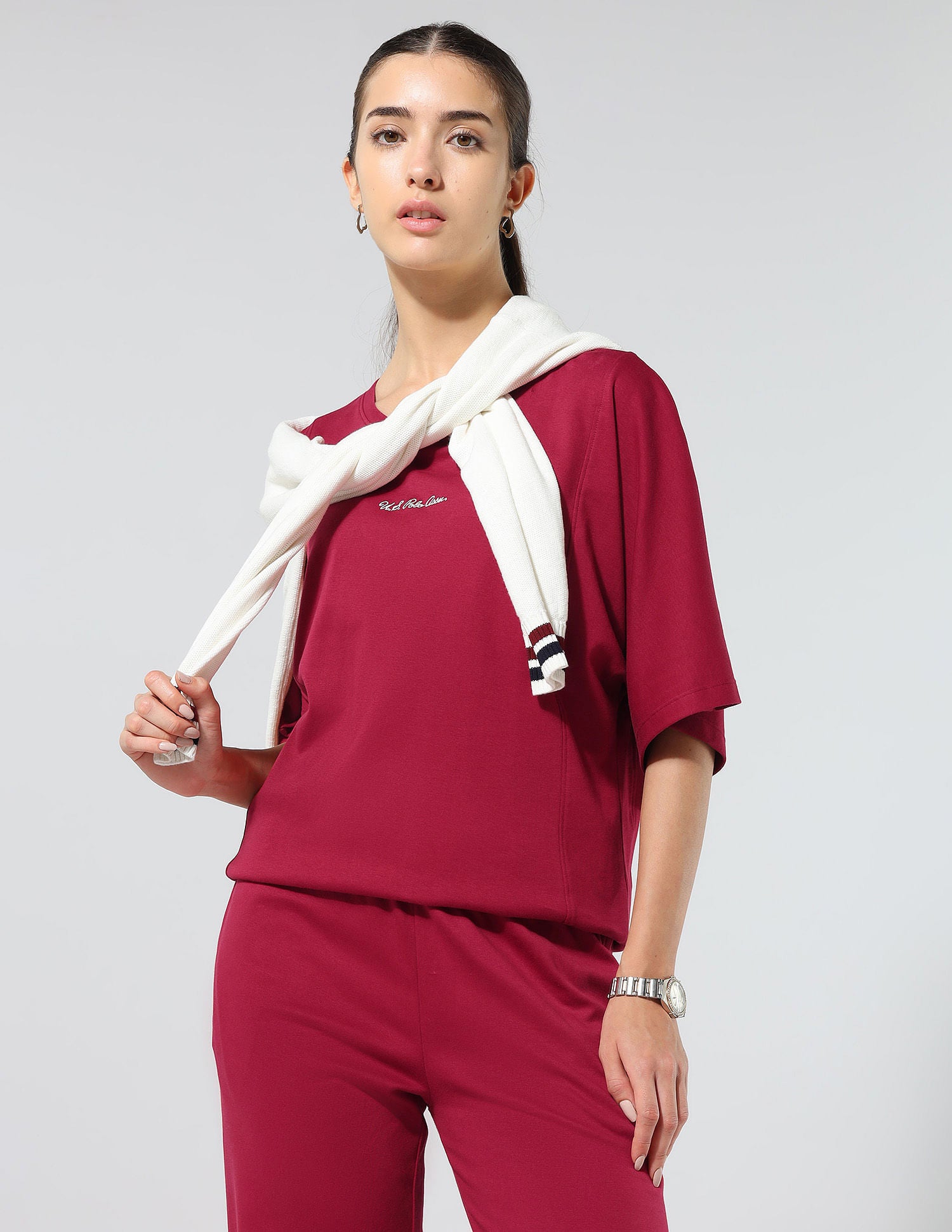 Relaxed Fit Solid Co-Ords Dark Red - U.S. POLO ASSN. | Large