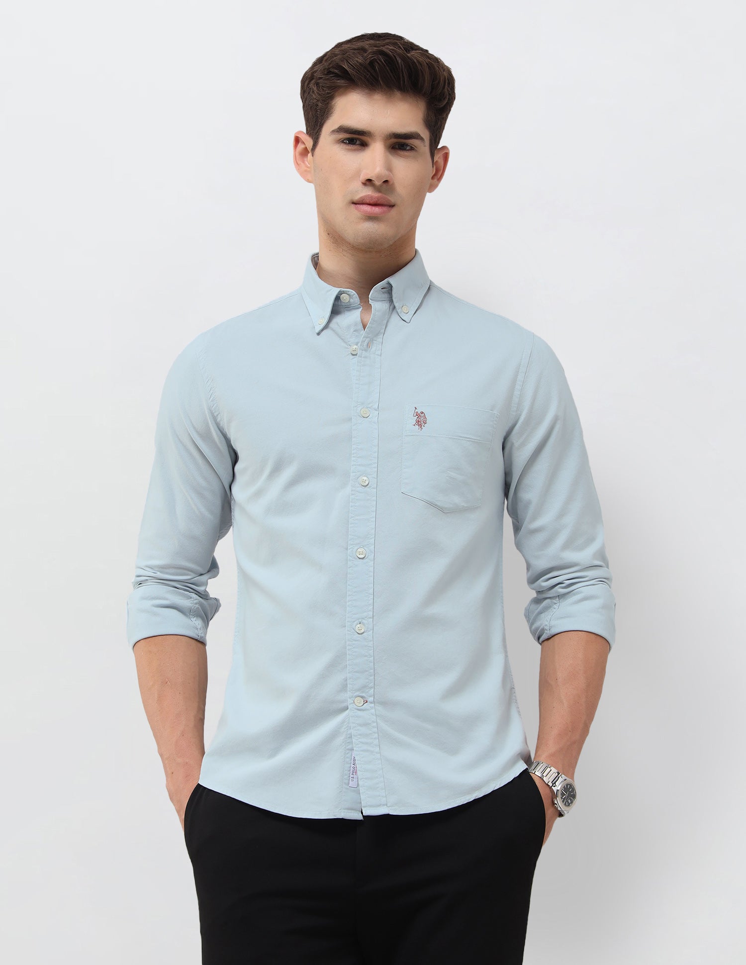 Oxford Tailored Fit Shirt Blue - U.S. Polo Assn. India | Large