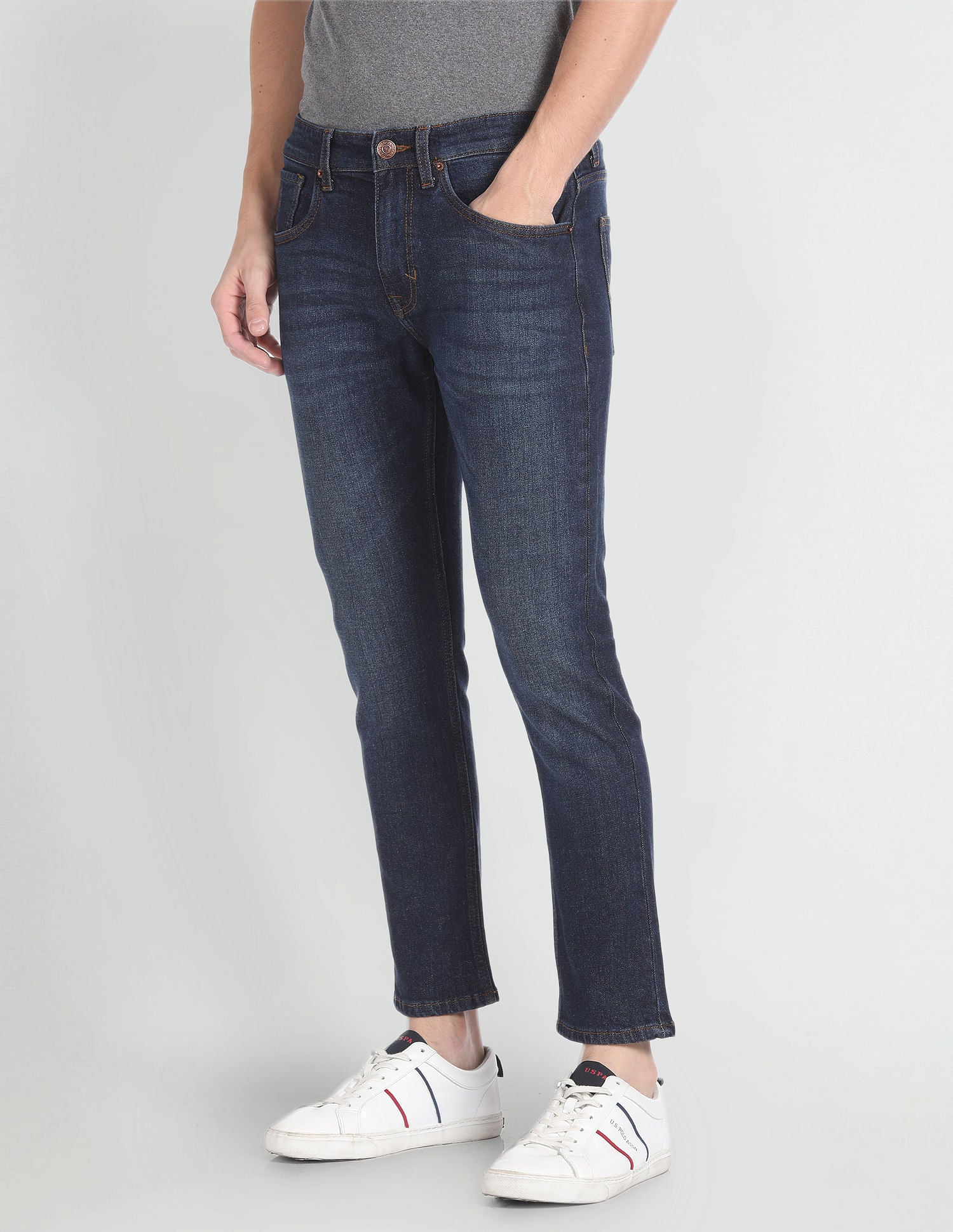 Henry Tapered Cropped Fit Blue Jeans – U.S. Polo Assn. India
