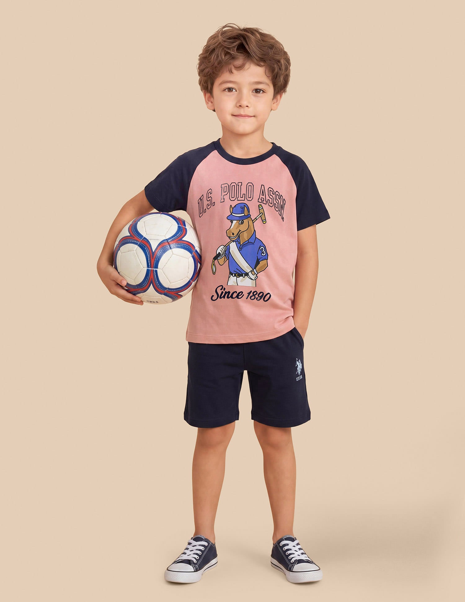 Graphic Printed Regular Fit T-Shirt Peach - U.S. Polo Assn. India | Large