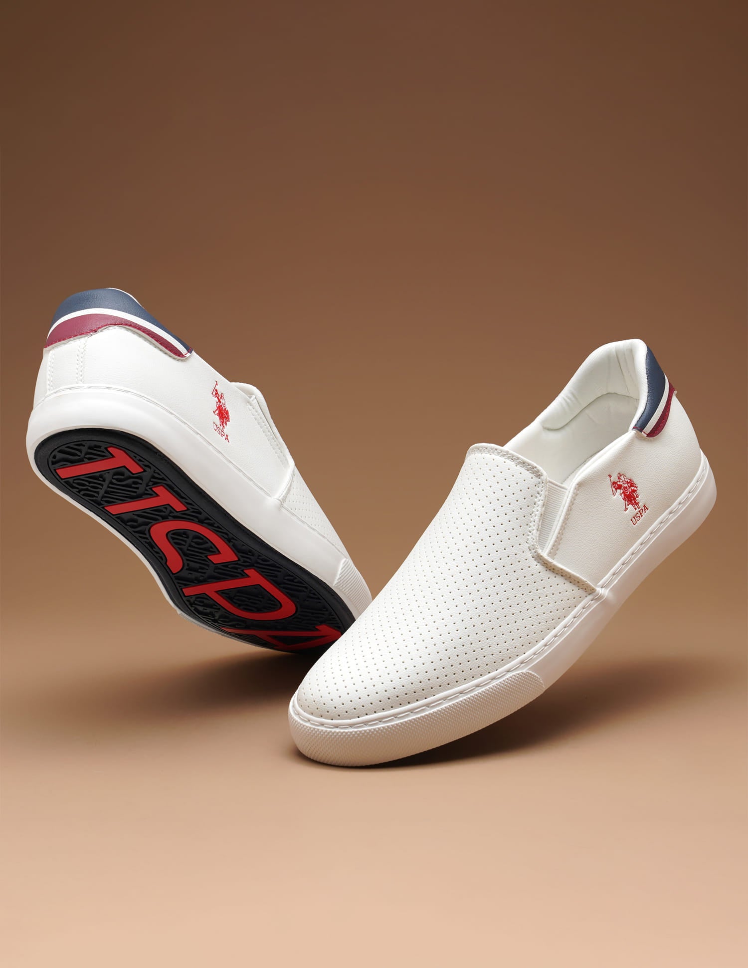 Men Round Toe Campbell 4.0 Slip-Ons Shoes Off White - U.S. Polo Assn. India | Large