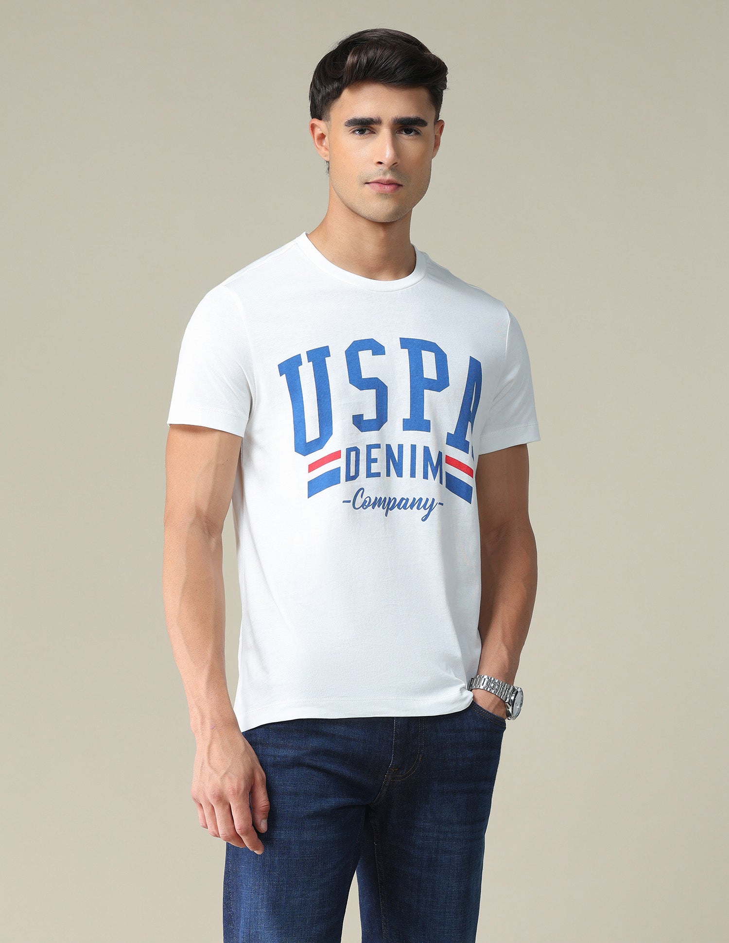 Typographic Print Cotton T-Shirt