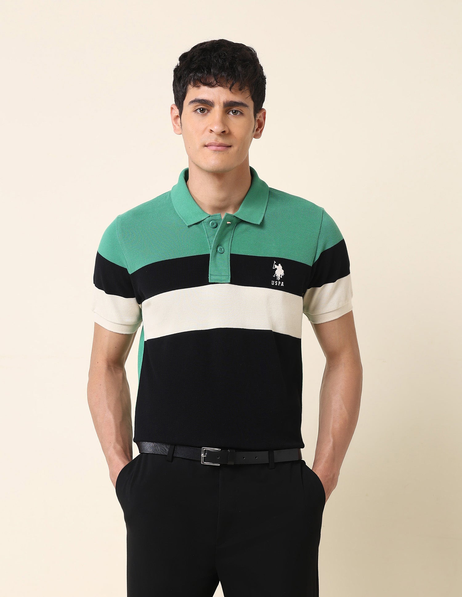 Slim Fit Classic Polo Shirt Black - U.S. Polo Assn. India | Large