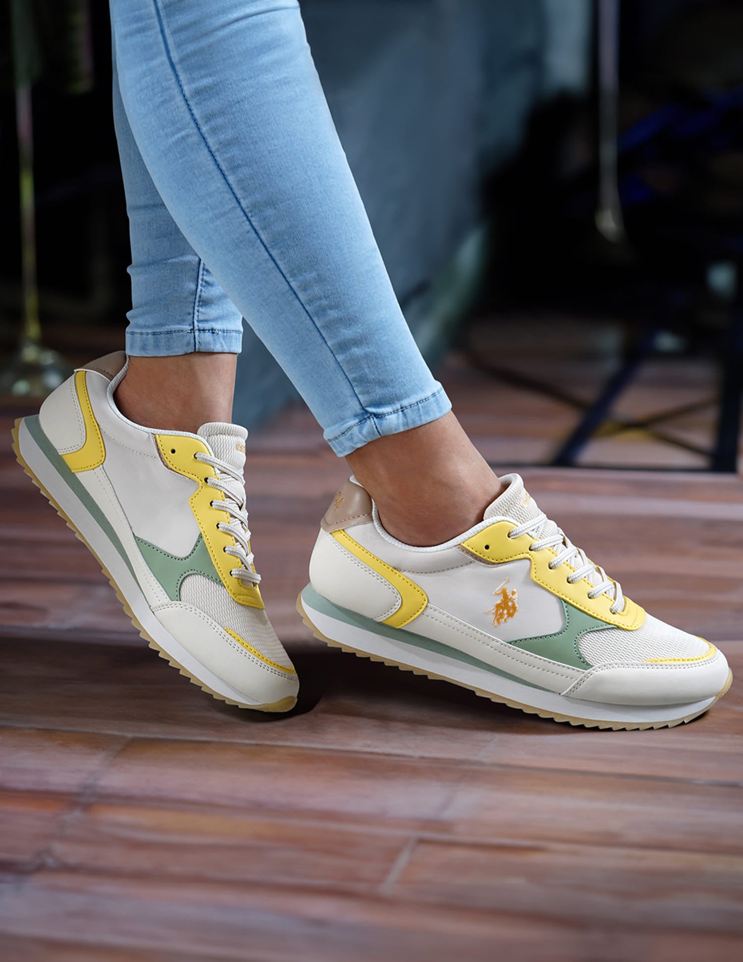 Women Colour Block Alora Sneakers Yellow - U.S. Polo Assn. India | Large