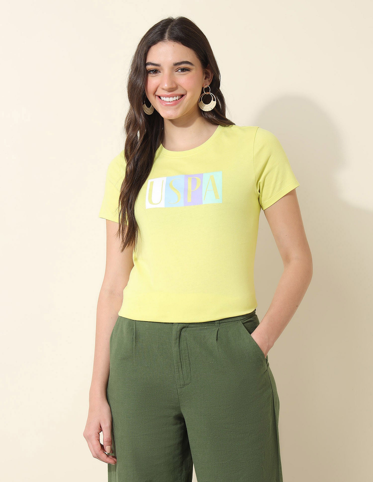 Regular Fit Brand Printed T-Shirt Yellow - U.S. Polo Assn. India | Large