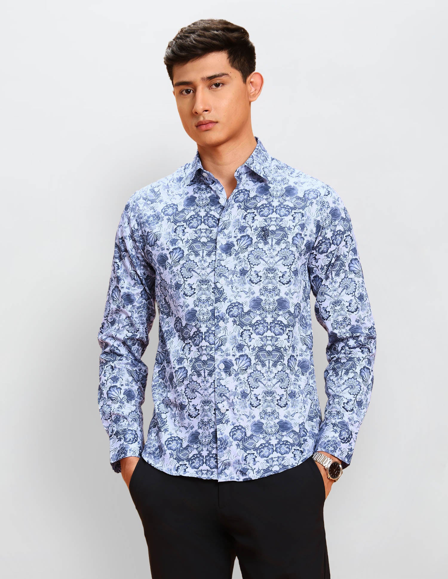 Floral Printed Satin Shirt