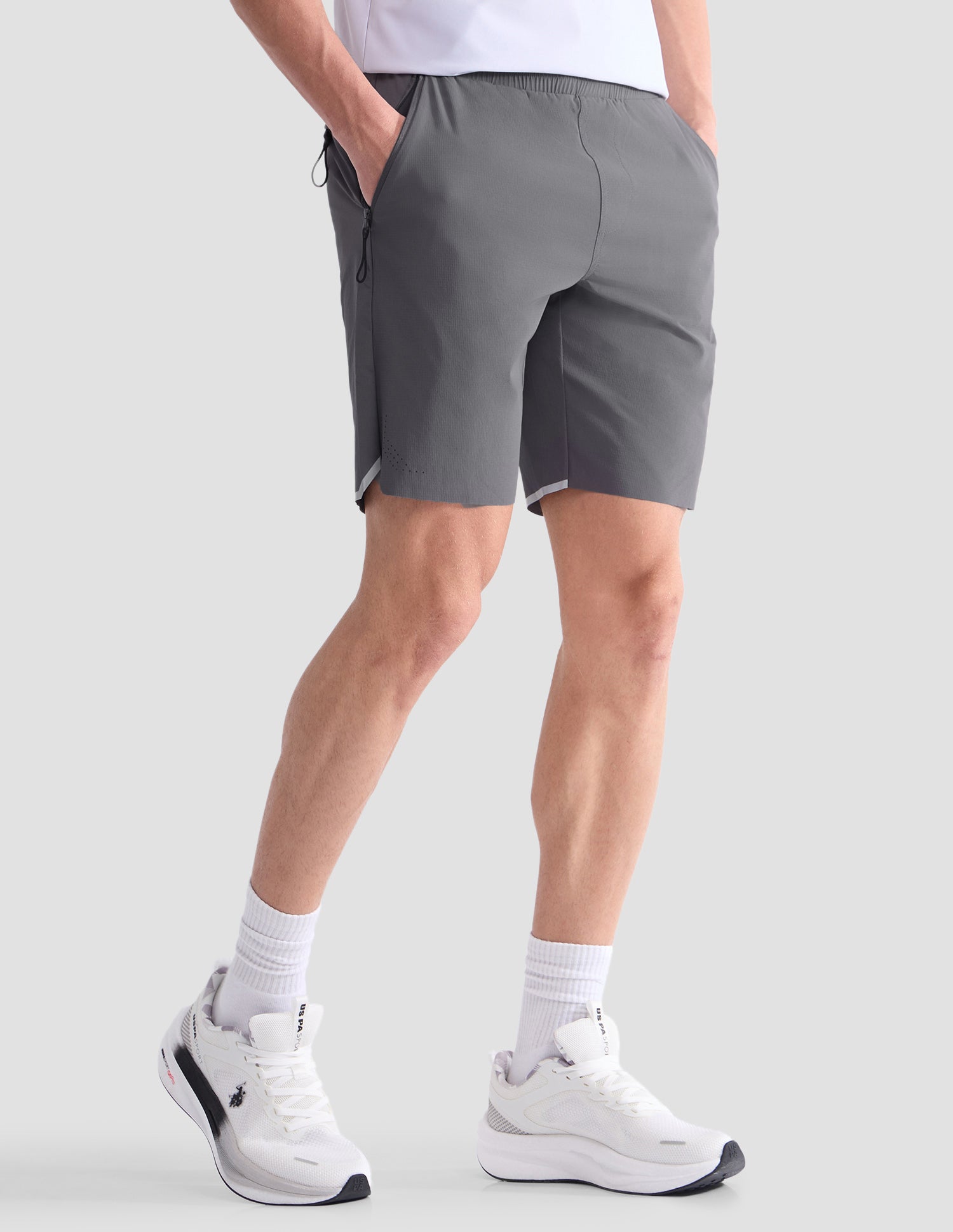 Mid Rise Solid Active Shorts