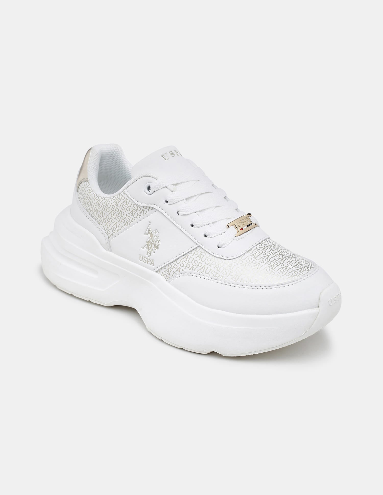 Women Thea Metallic Brand Printed Sneakers