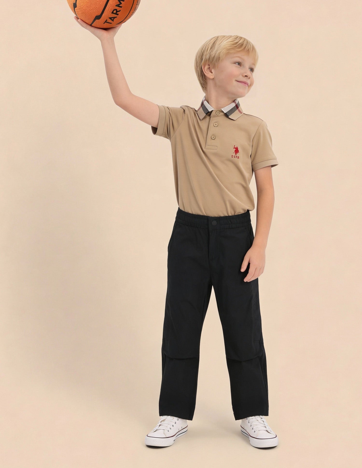 Boys Solid Relaxed Fit Trousers