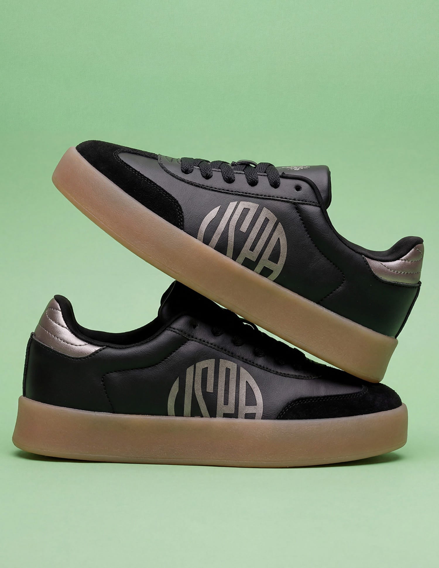 Sorrel Black Chunky Sneaker Shoes Black - U.S. Polo Assn. India | Large