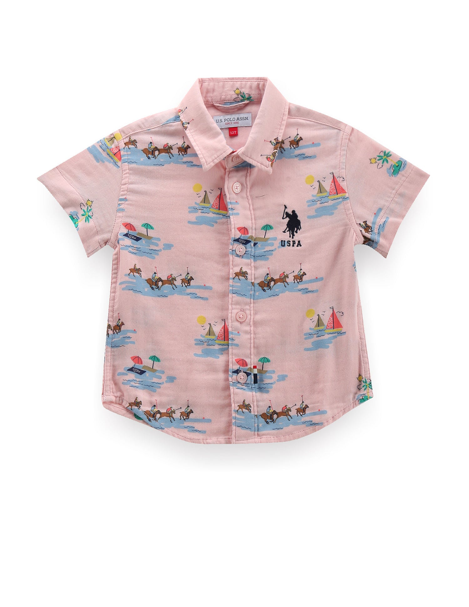 Boys Graphic Print Cotton Shirt