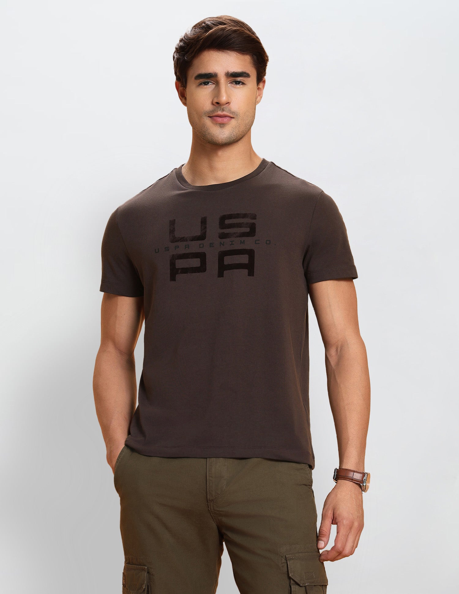 Brand Embossed Regular Fit T-Shirt