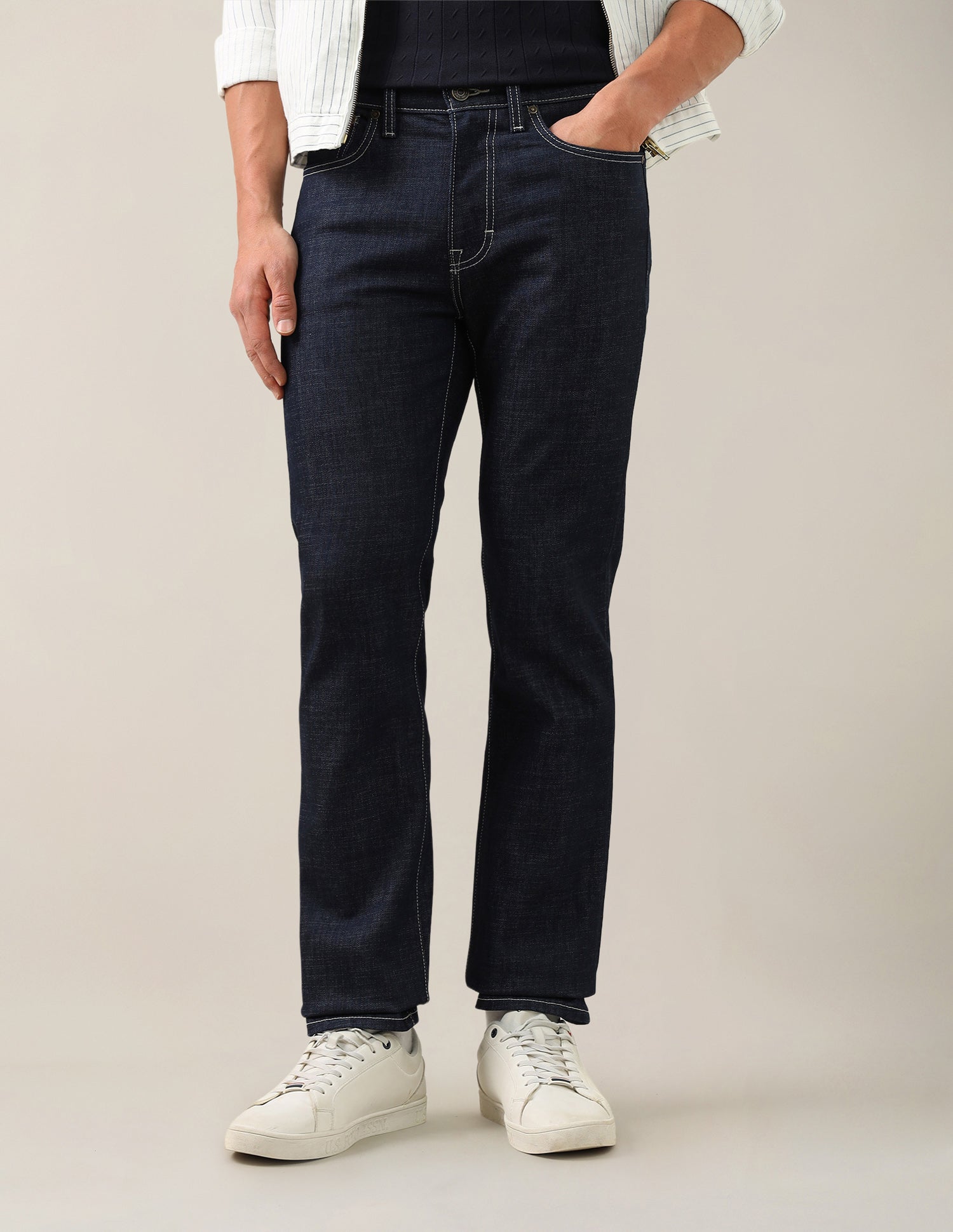 Harold Slim Straight Fit Blue Jeans Dark Blue - U.S. Polo Assn. India | Large