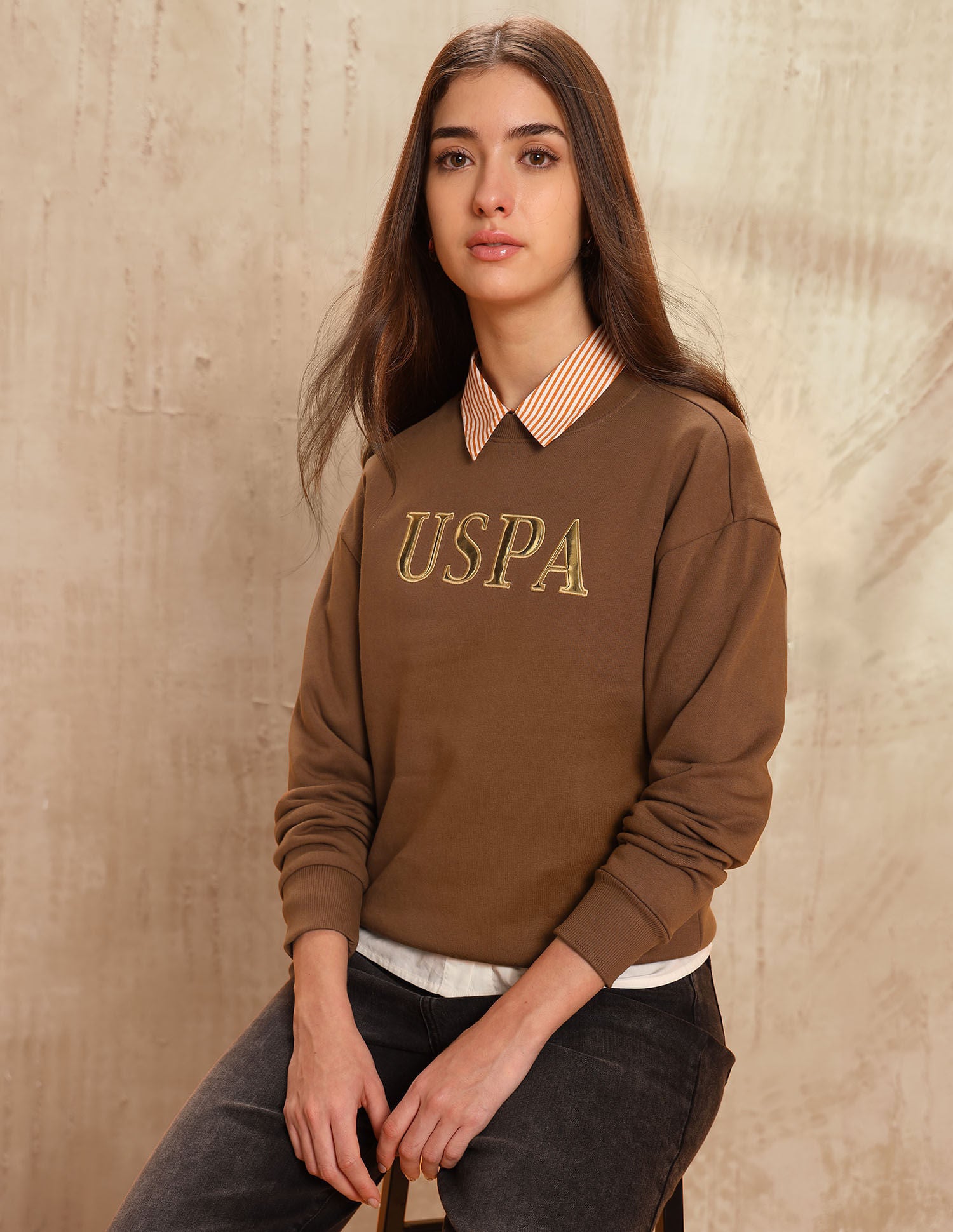 Brand Printed Loose Fit Sweatshirt