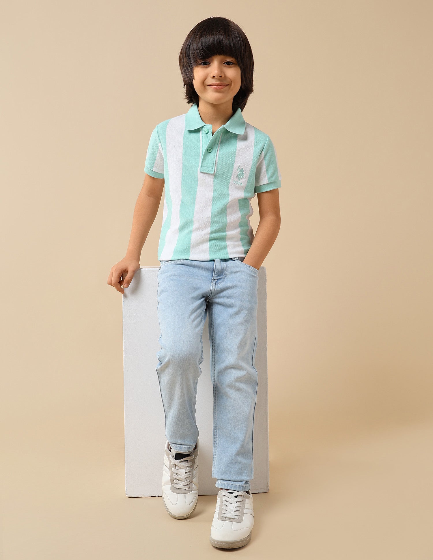 Boys Slim Fit Stone Washed Jeans