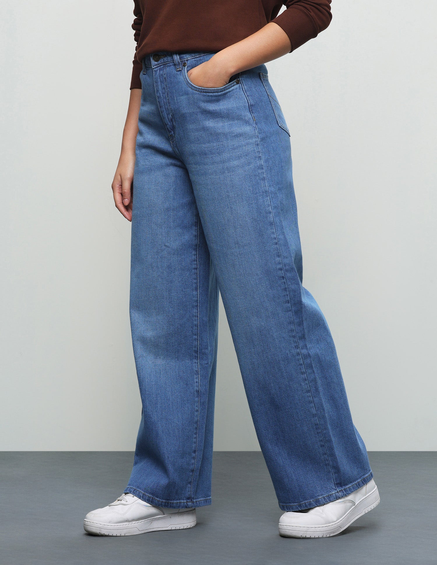 Whiskered Wide Leg Fit Jeans Blue - U.S. Polo Assn. India | Large