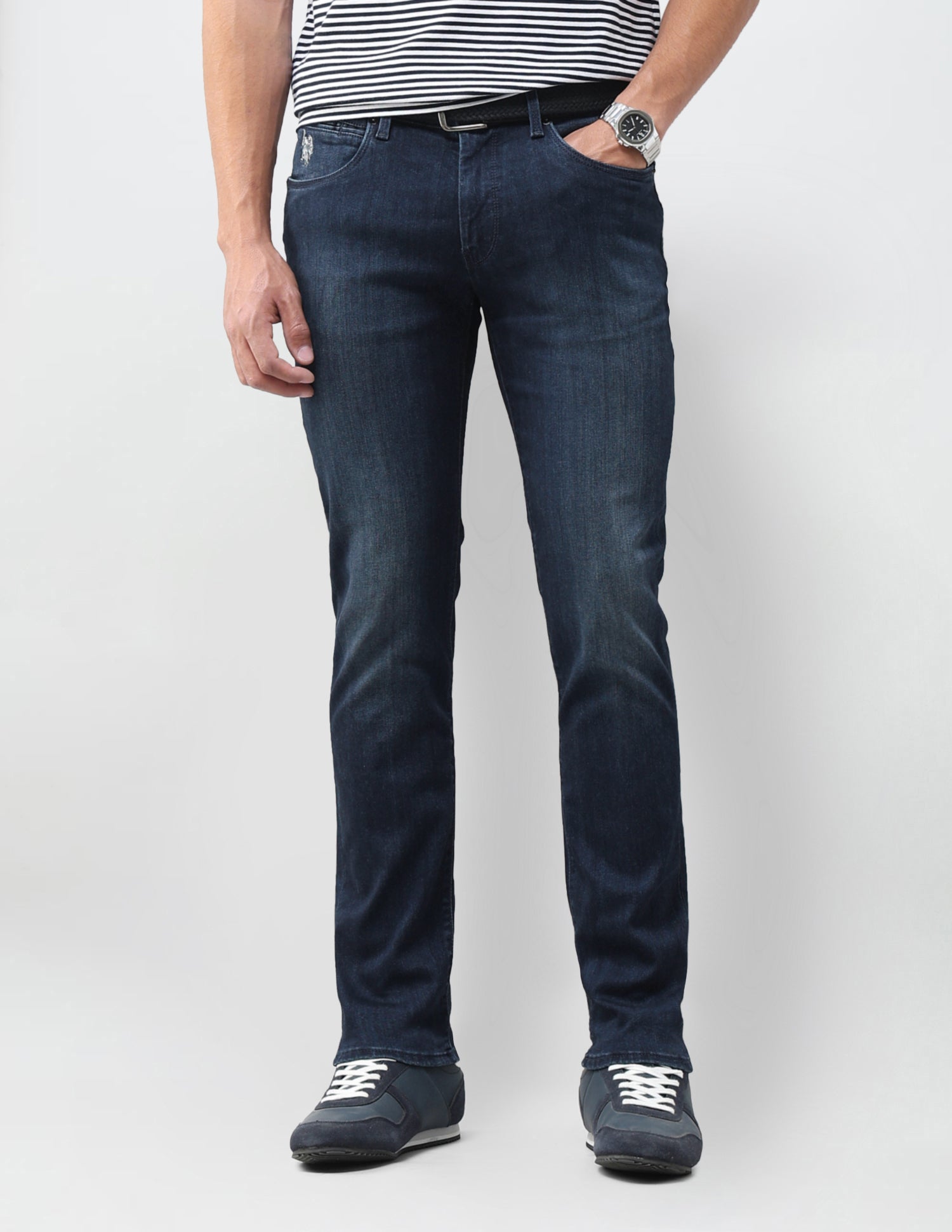 Brandon Slim Tapered Fit Blue Jeans Blue - U.S. Polo Assn. India | Large
