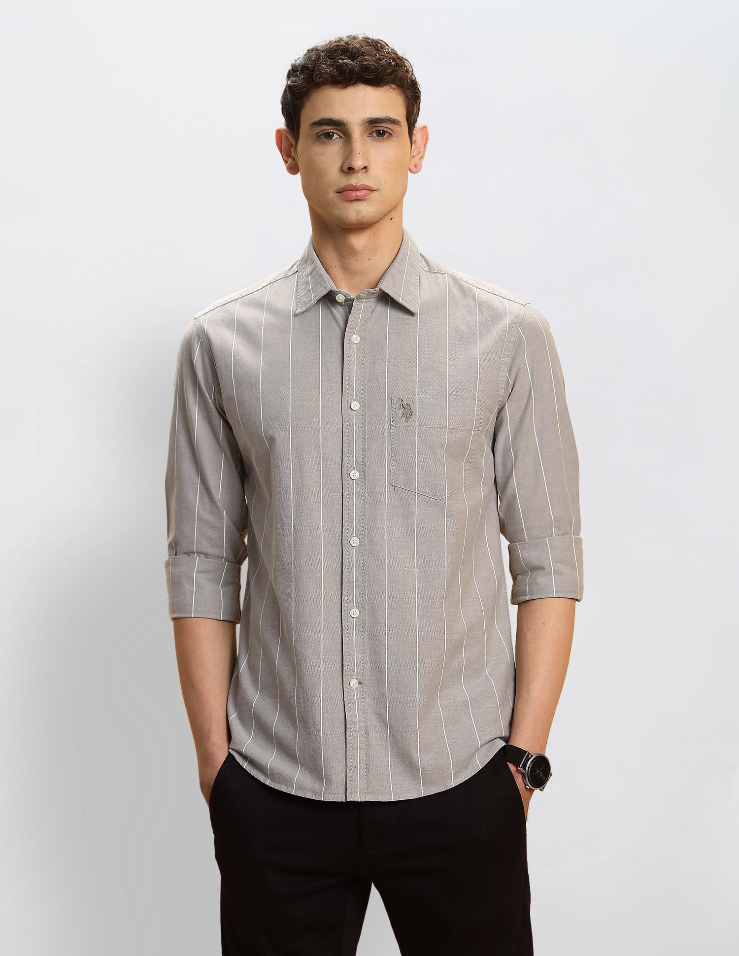 Tailored Fit Vertical Striped Shirt