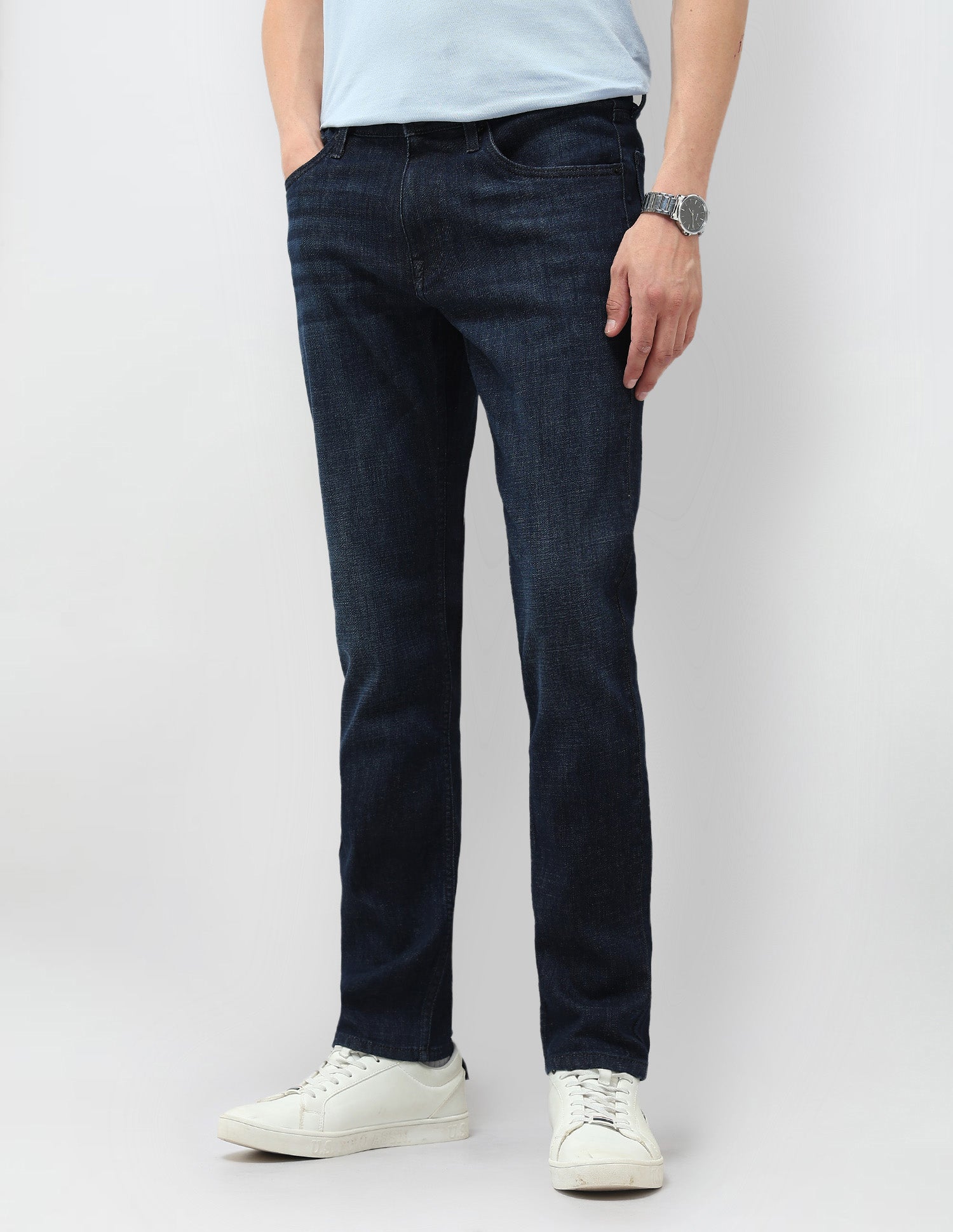 Brandon Slim Tapered Fit Blue Jeans Dark Blue - U.S. Polo Assn. India | Large