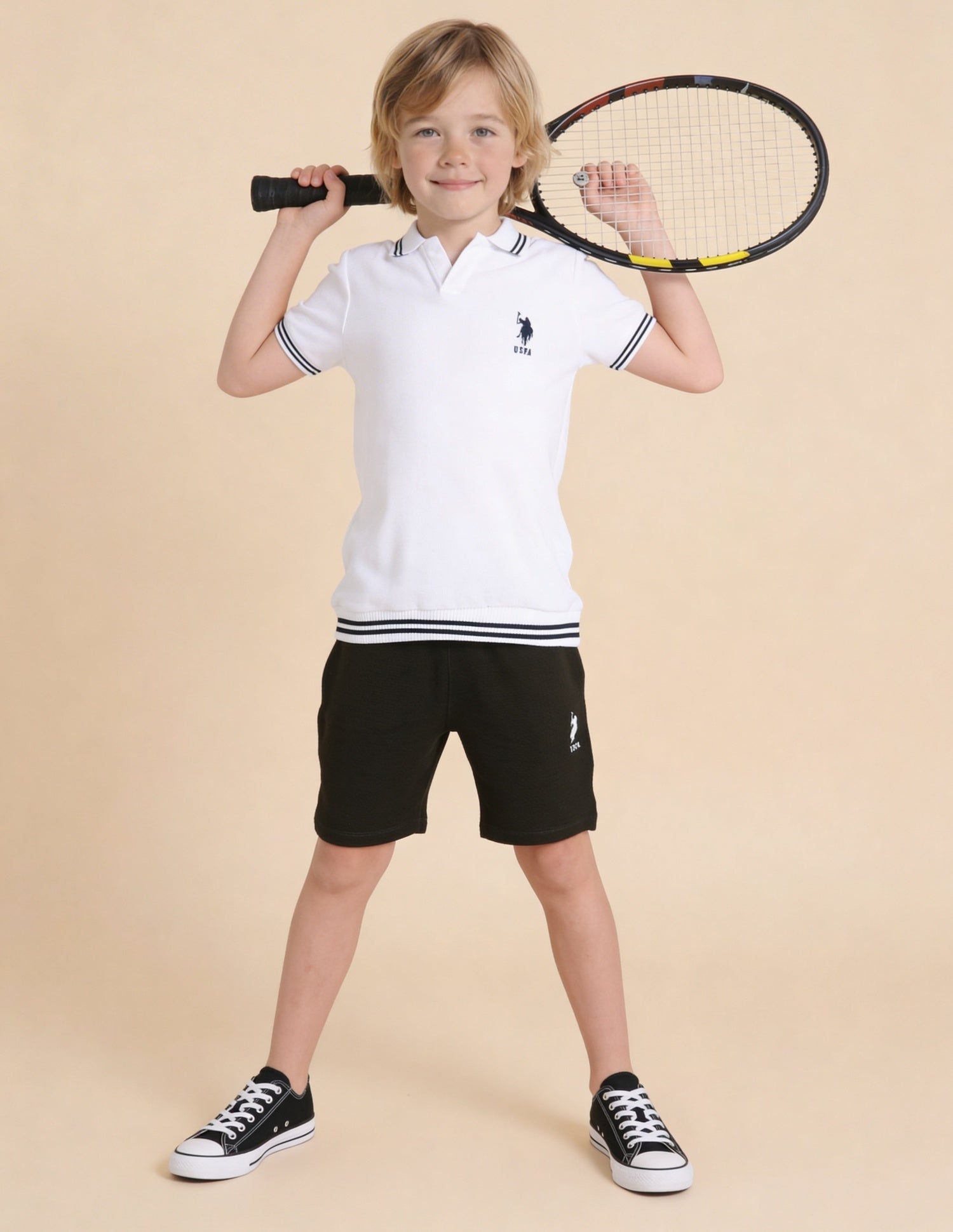 Brand Printed With Numeric Regular Fit Polo Shirt