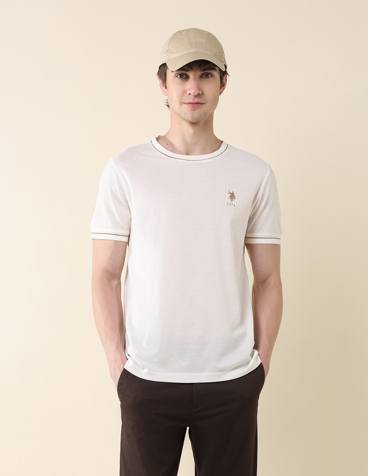 Solid Slim Fit Classic T-Shirt White - U.S. Polo Assn. India | Large