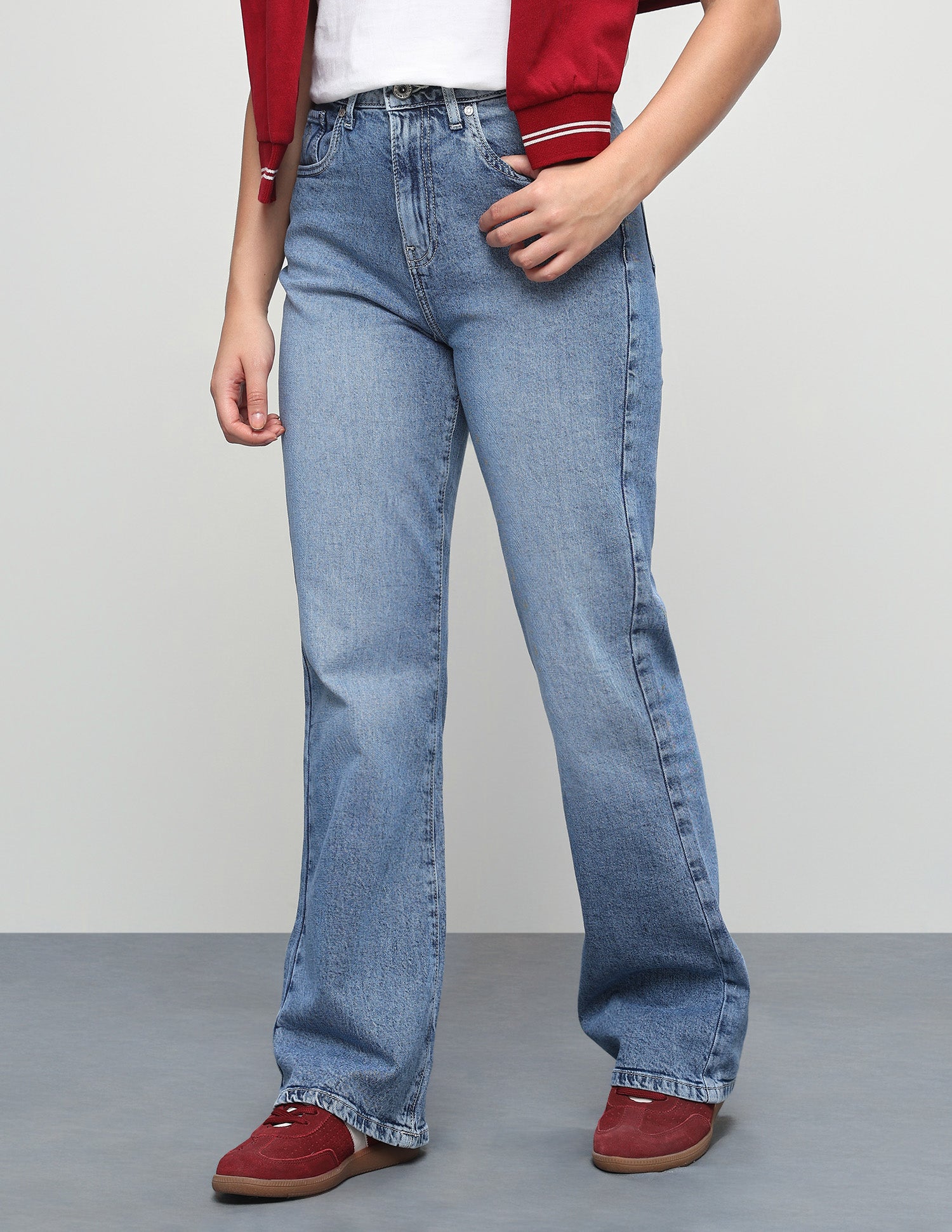 High Rise Bootcut Fit Jeans Light Blue - U.S. Polo Assn. India | Large