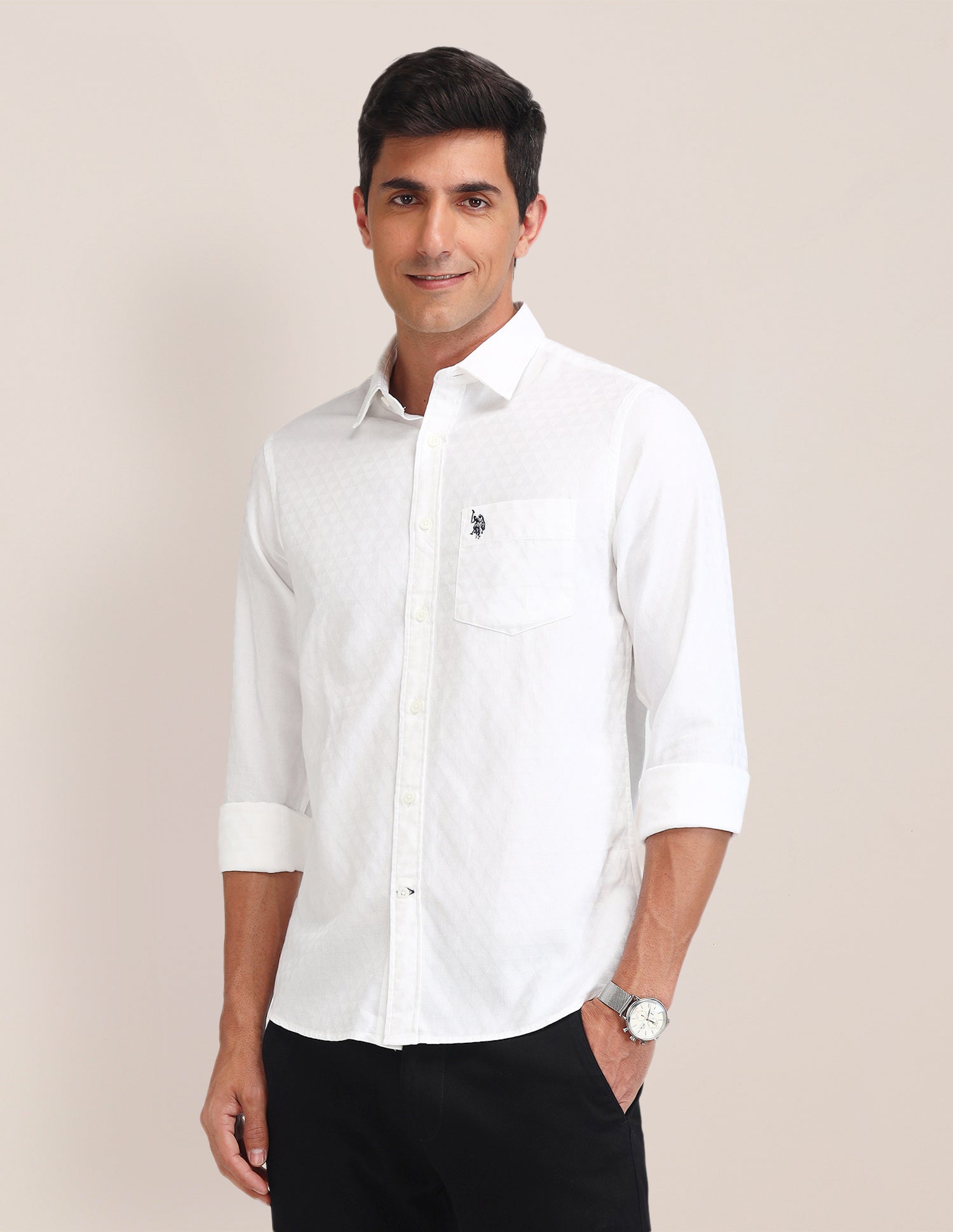 Textured Tailored Fit Shirt