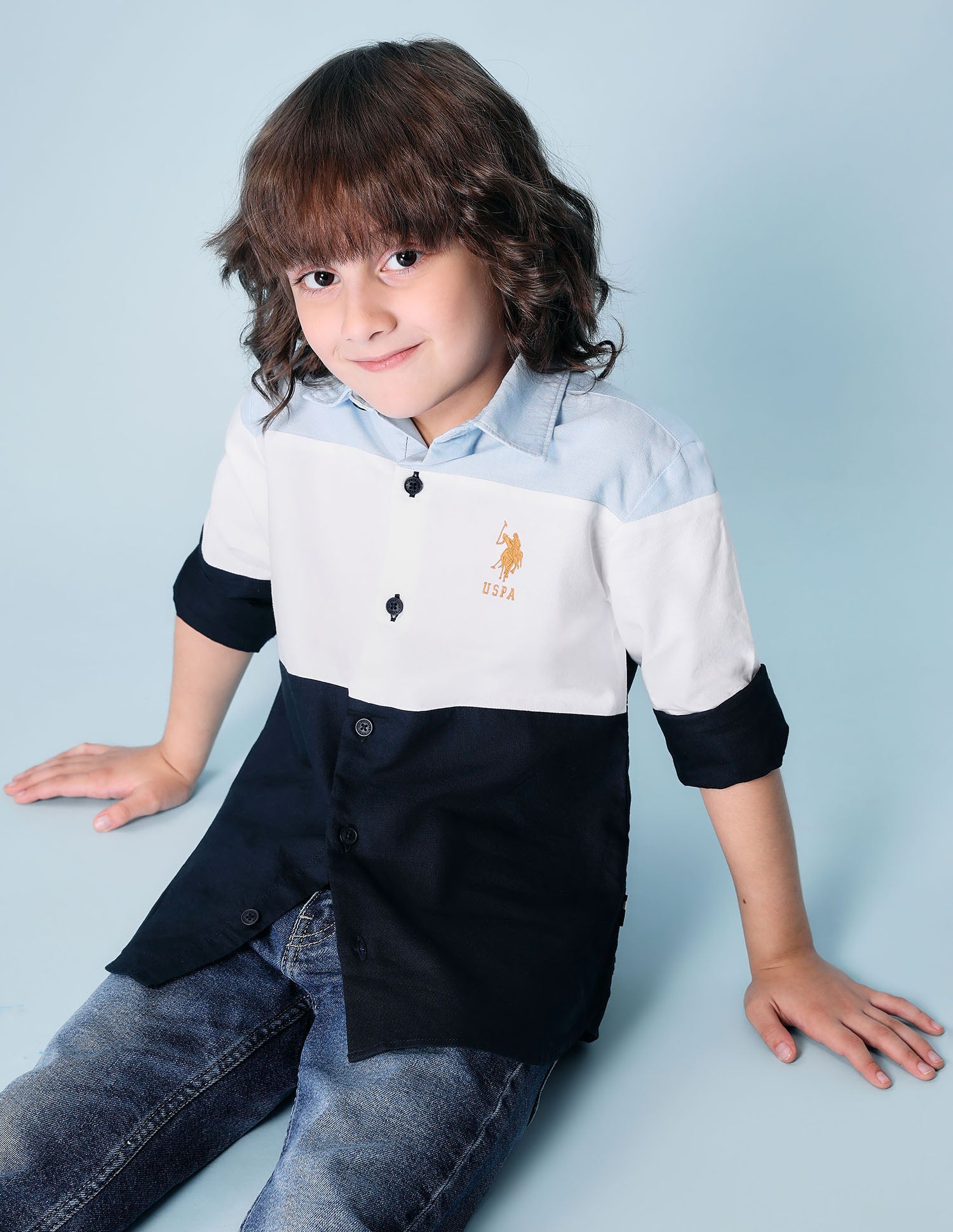 Boys Colorblocked Pure Cotton Shirt