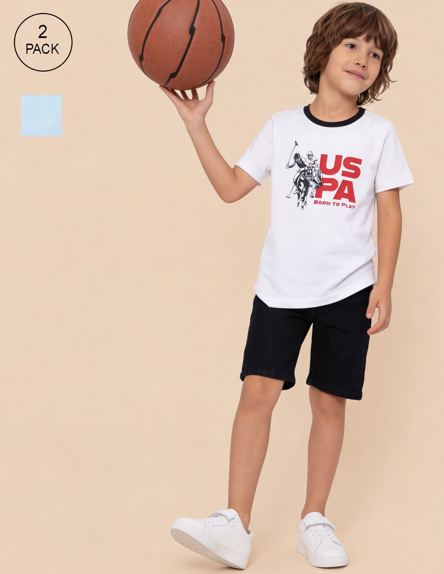 Brand Printed Regular Fit T-Shirt - Pack Of 2