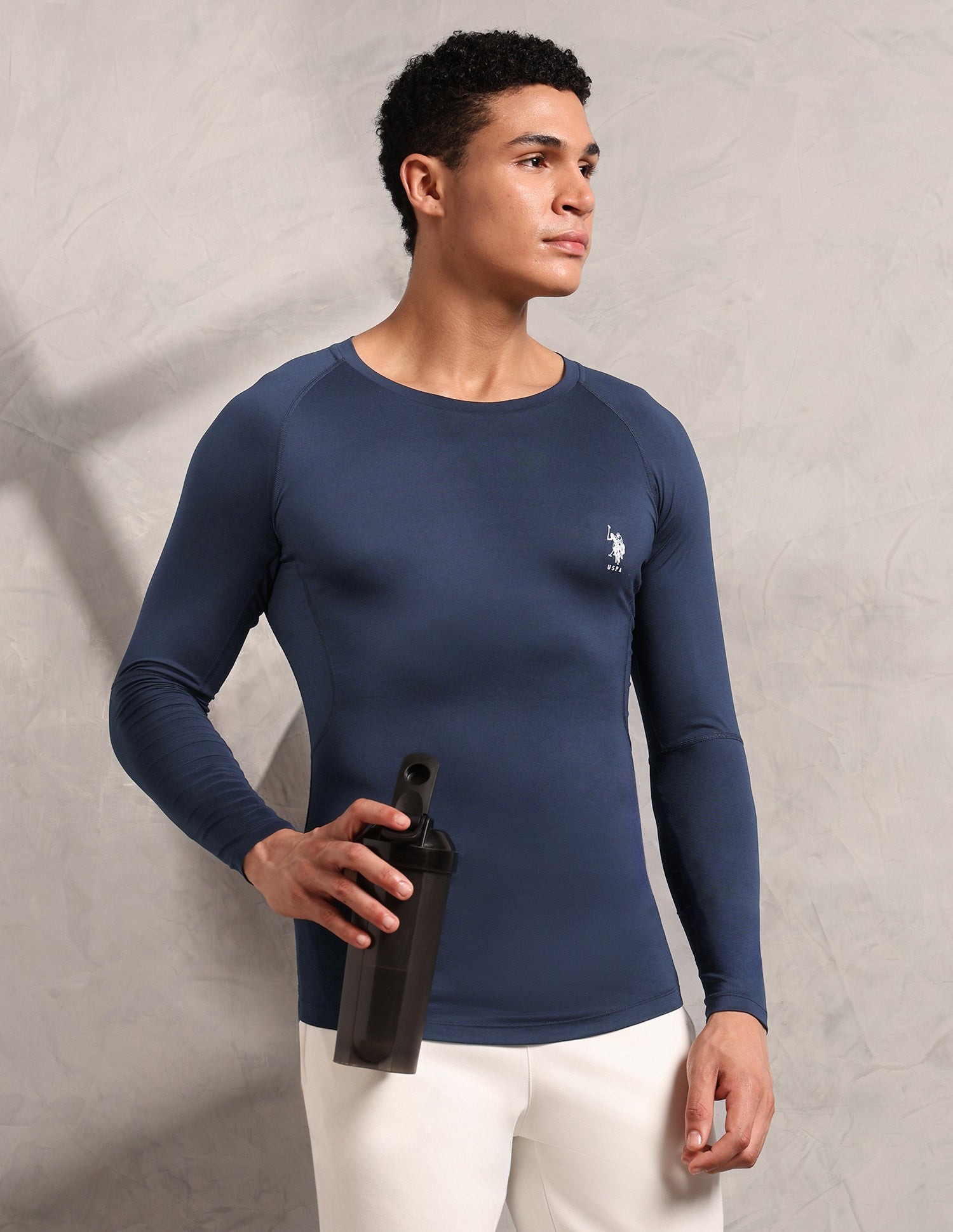 Essential Sports RV003 Compression T-Shirt Navy - U.S. Polo Assn. India | Large