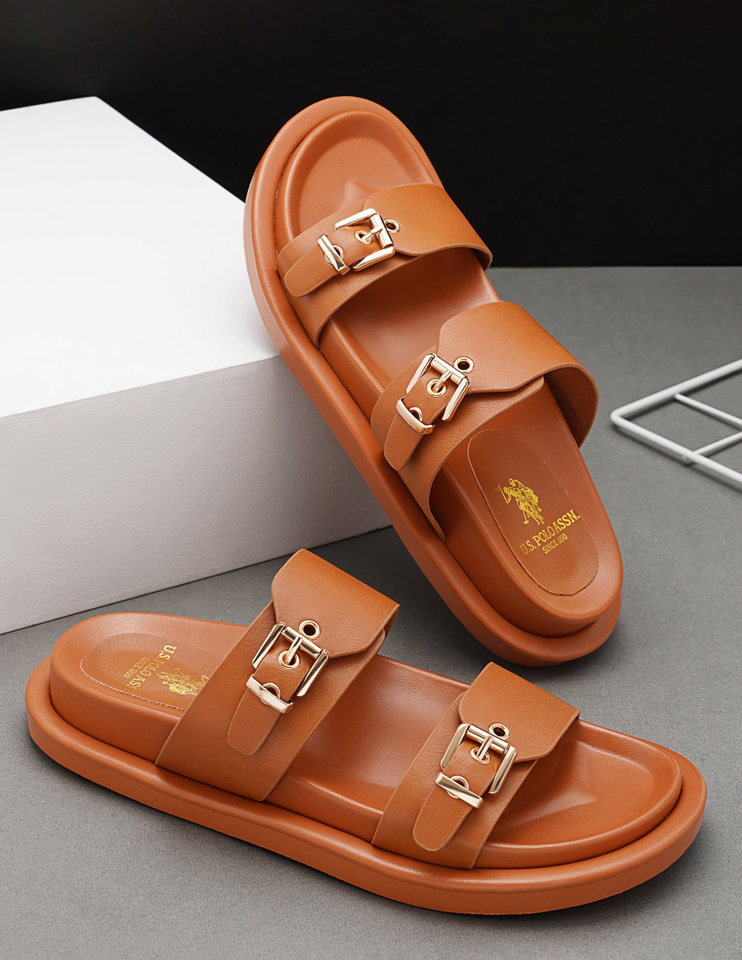 Danila Tan Lightweight Footbed Flats Tan - U.S. Polo Assn. India | Large