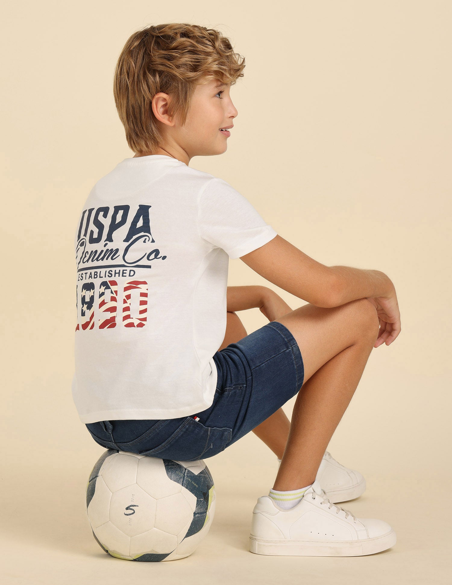 Boys Brand Printed Regular Fit T-Shirt