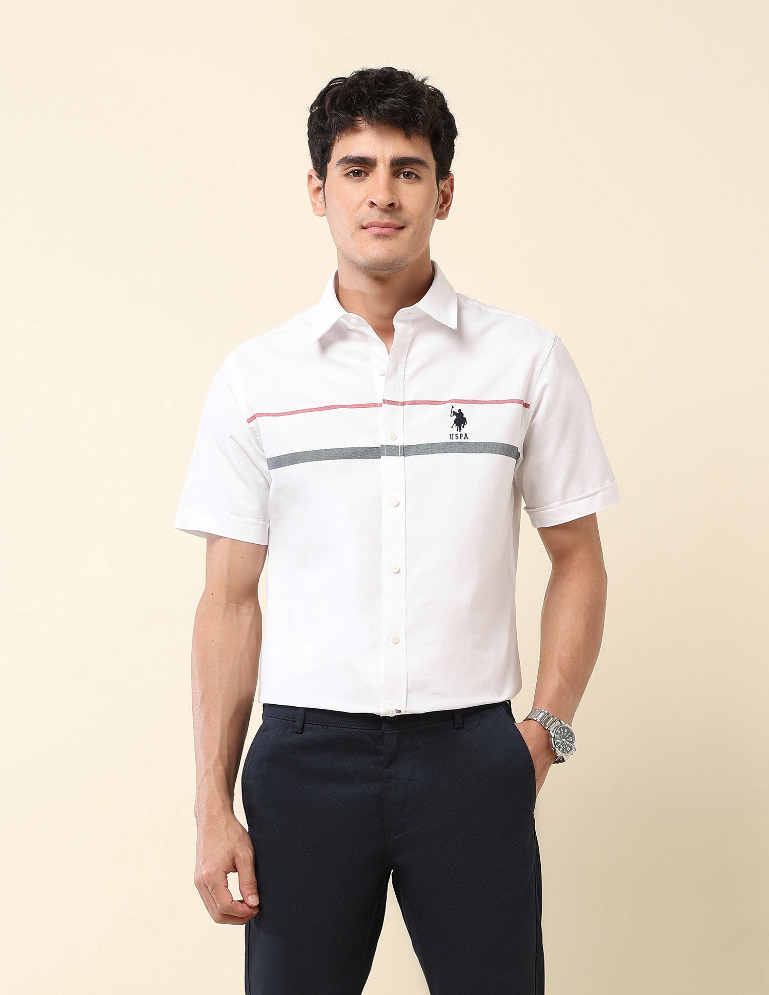 Horizontal Striped Pure Cotton Shirt