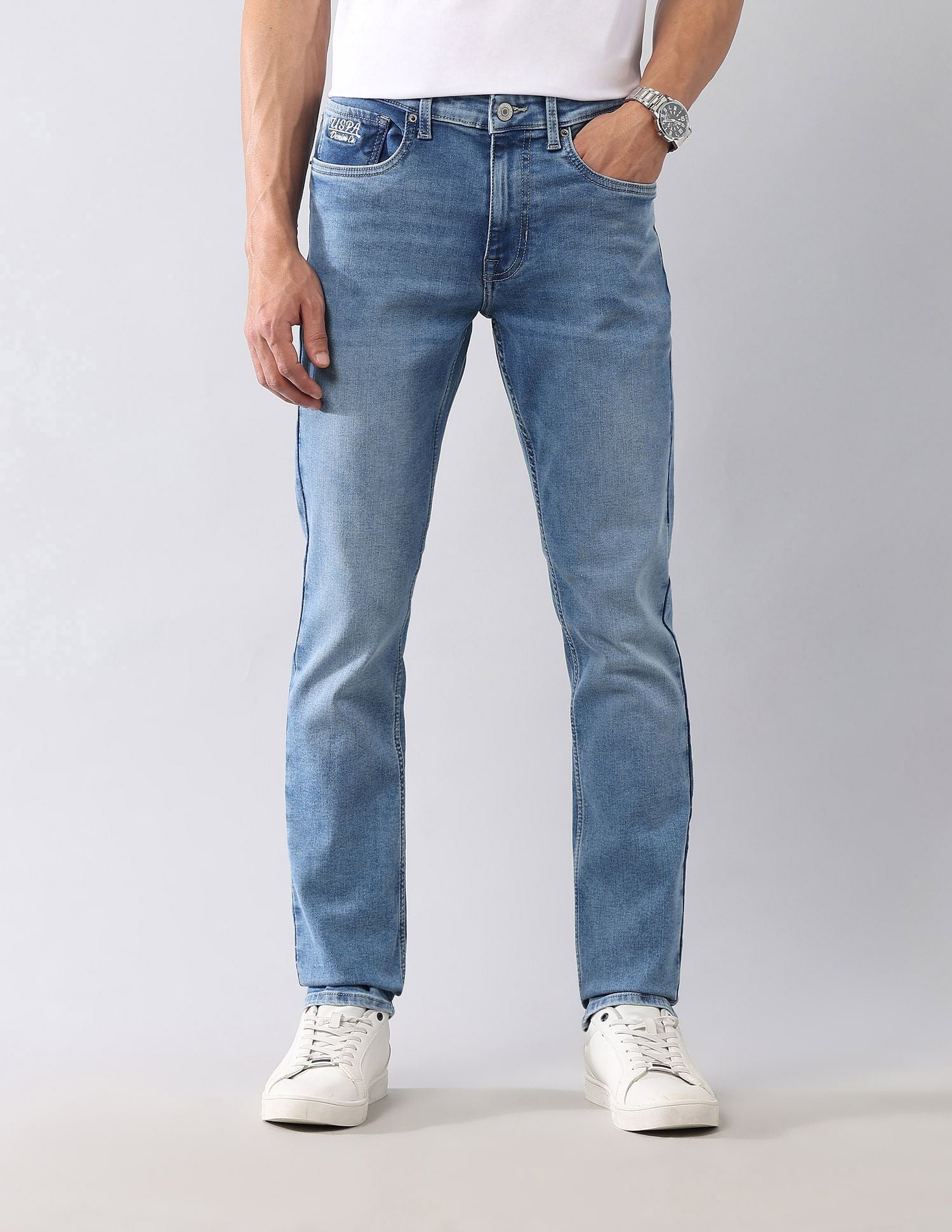 Regallo Skinny Fit Blue Jeans Blue - U.S. Polo Assn. India | Large