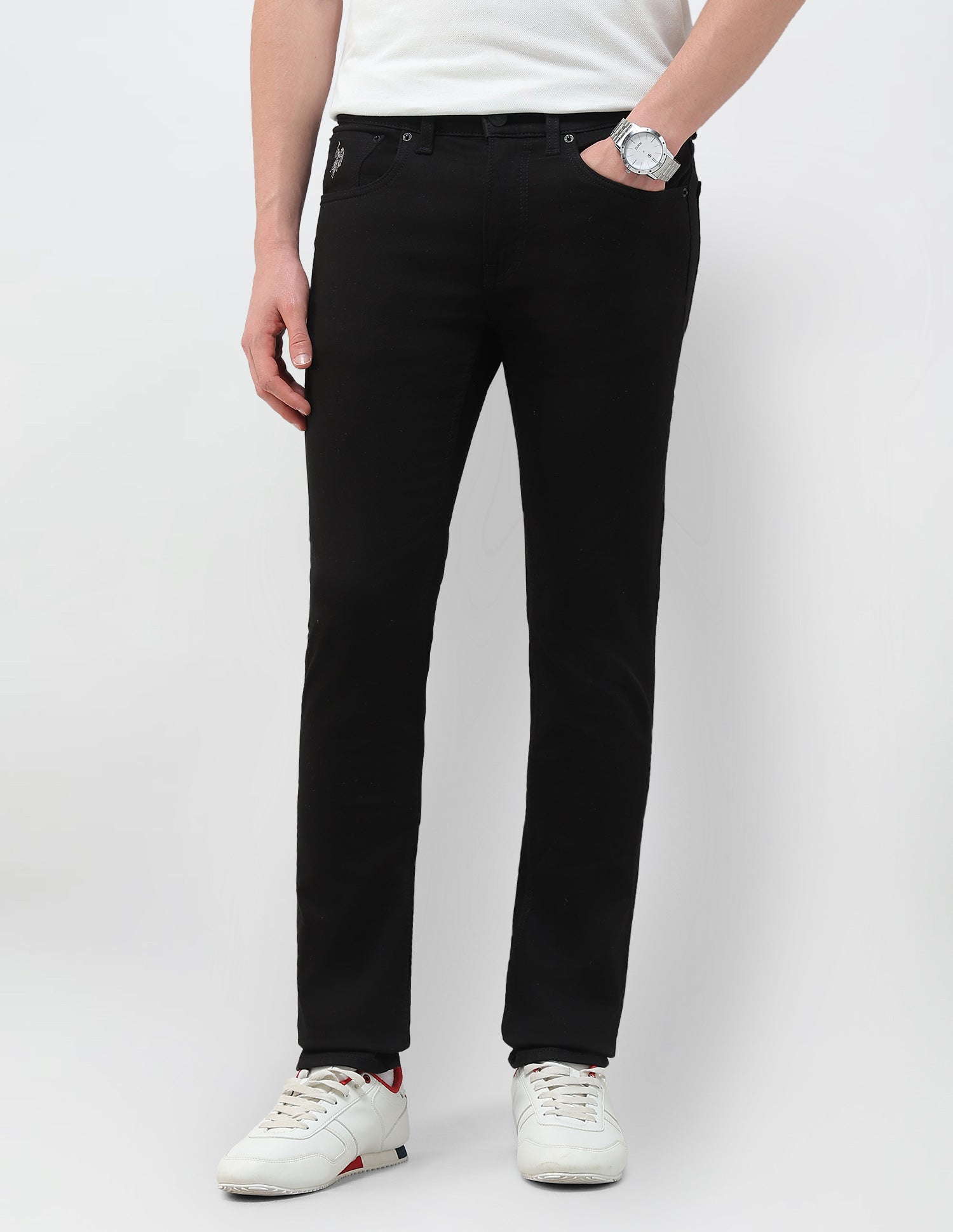 Regallo Skinny Fit Black Jeans