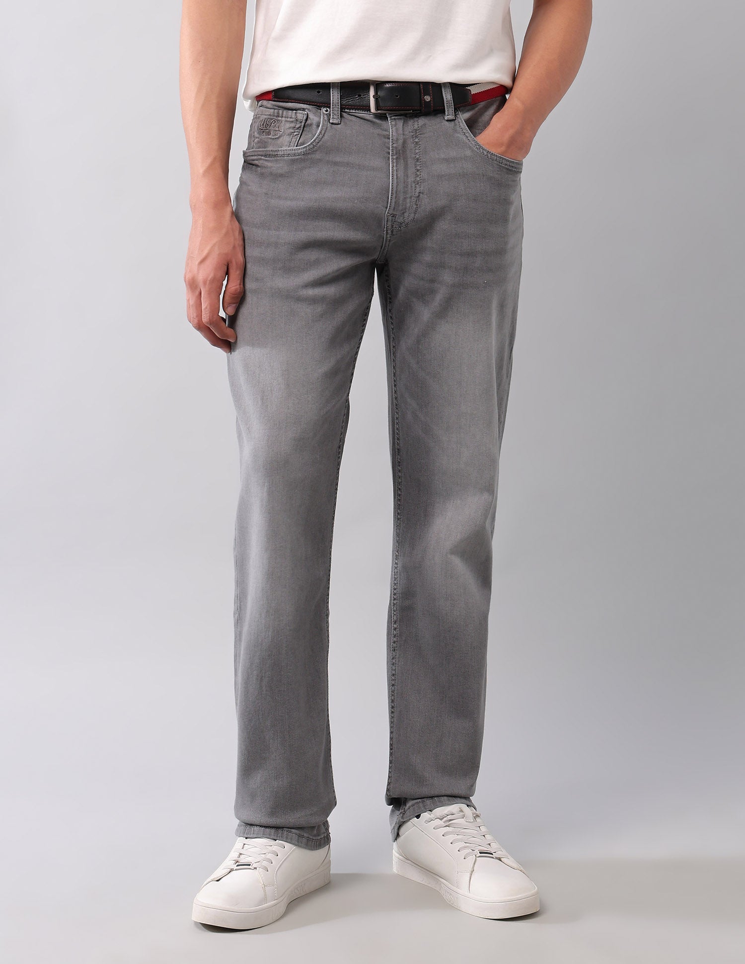 Shawn Relaxed Fit Grey Jeans Grey - U.S. Polo Assn. India | Large