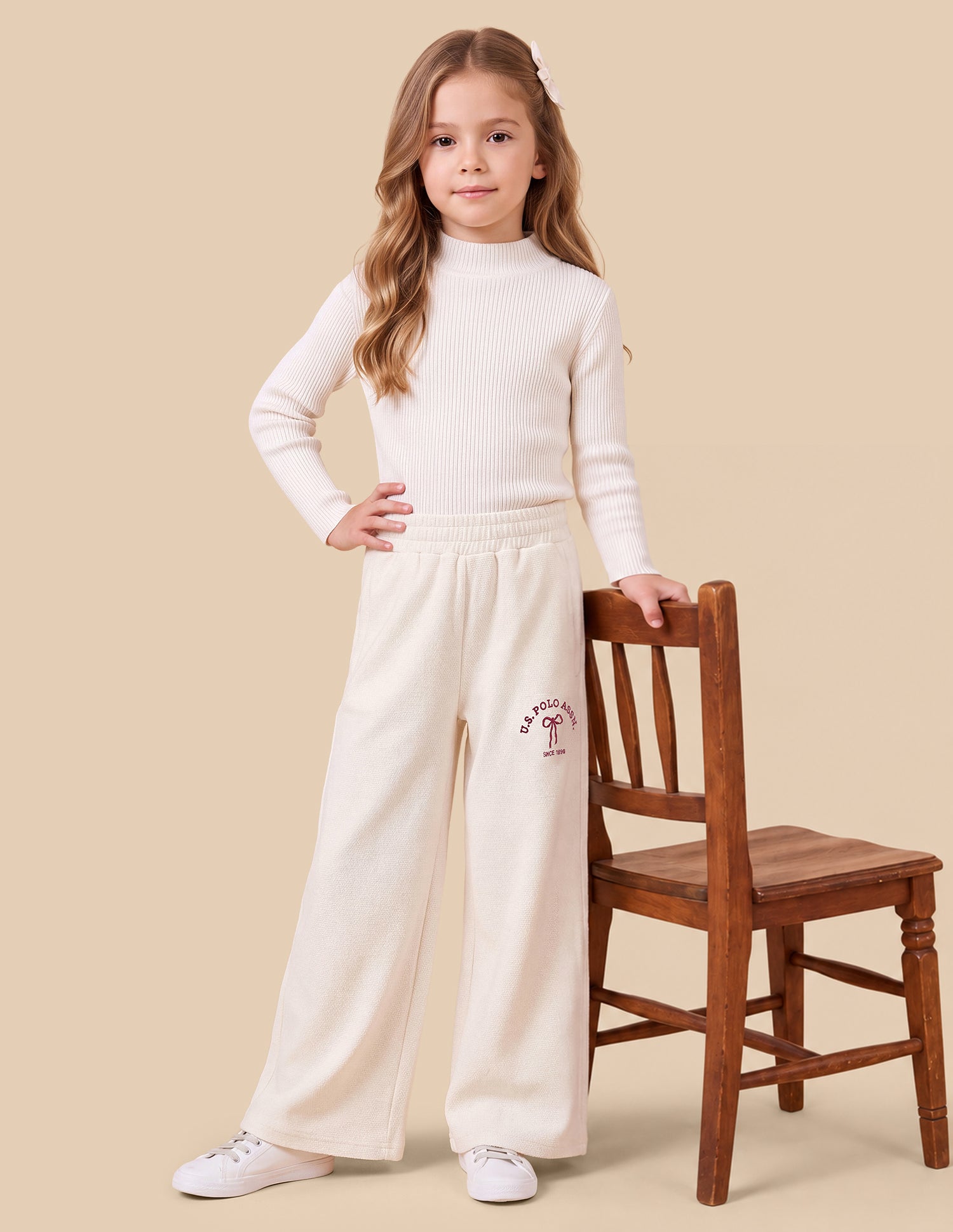 Mid Rise Loose Fit Track Pants Off White - U.S. Polo Assn. India | Large