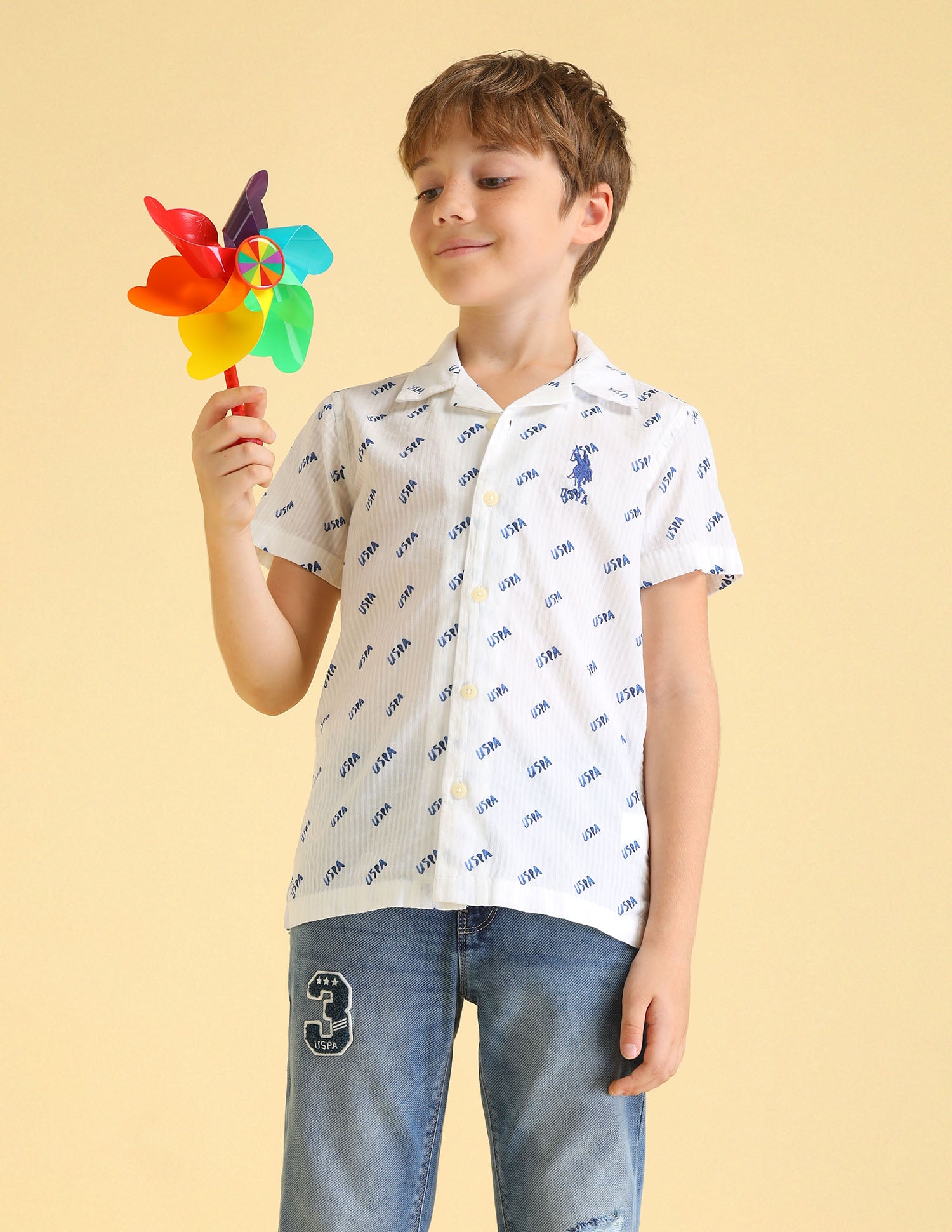 UKSHT1337 WHITE Boys Shirt