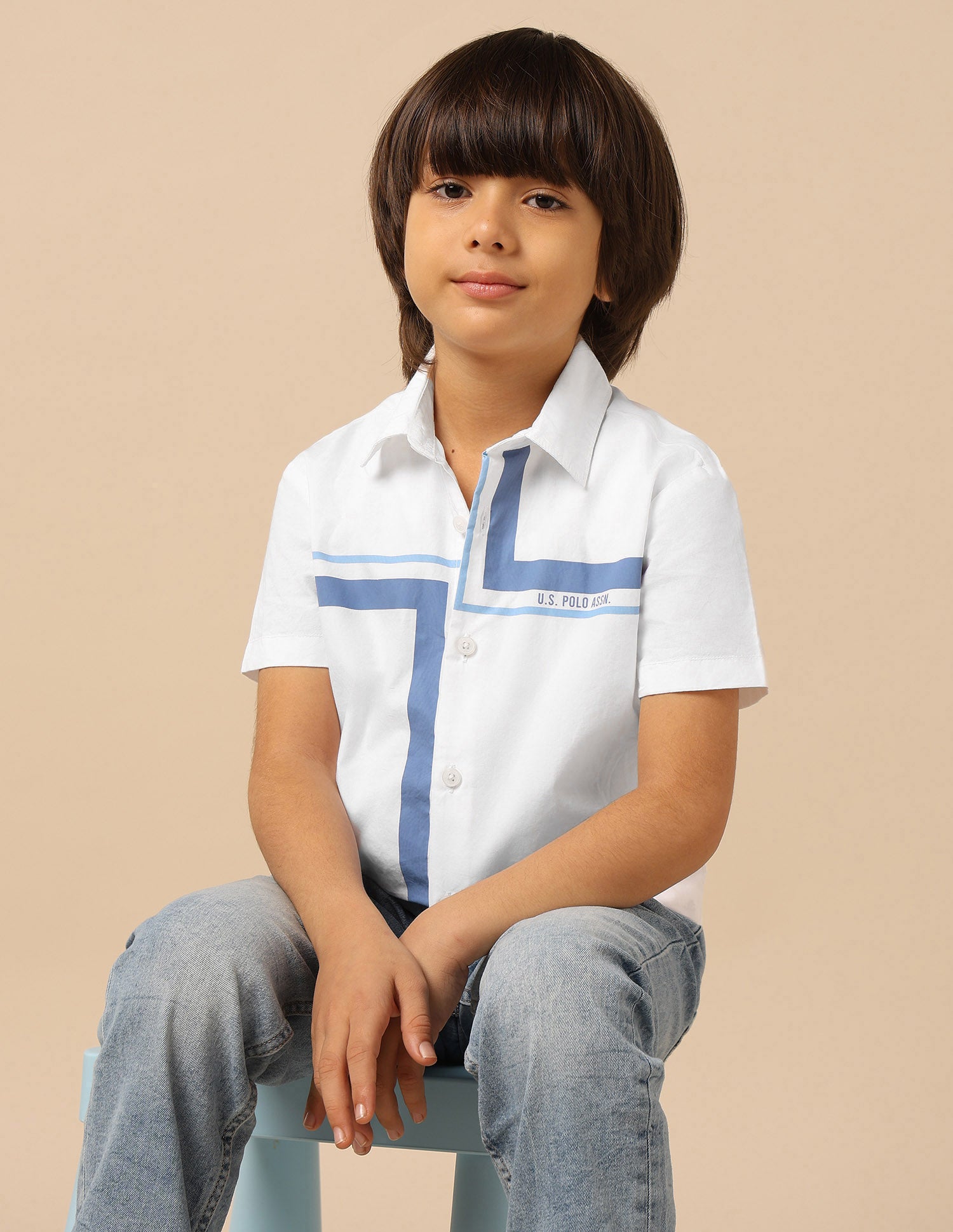 Boys Geometric Printed Regular Fit Shirt