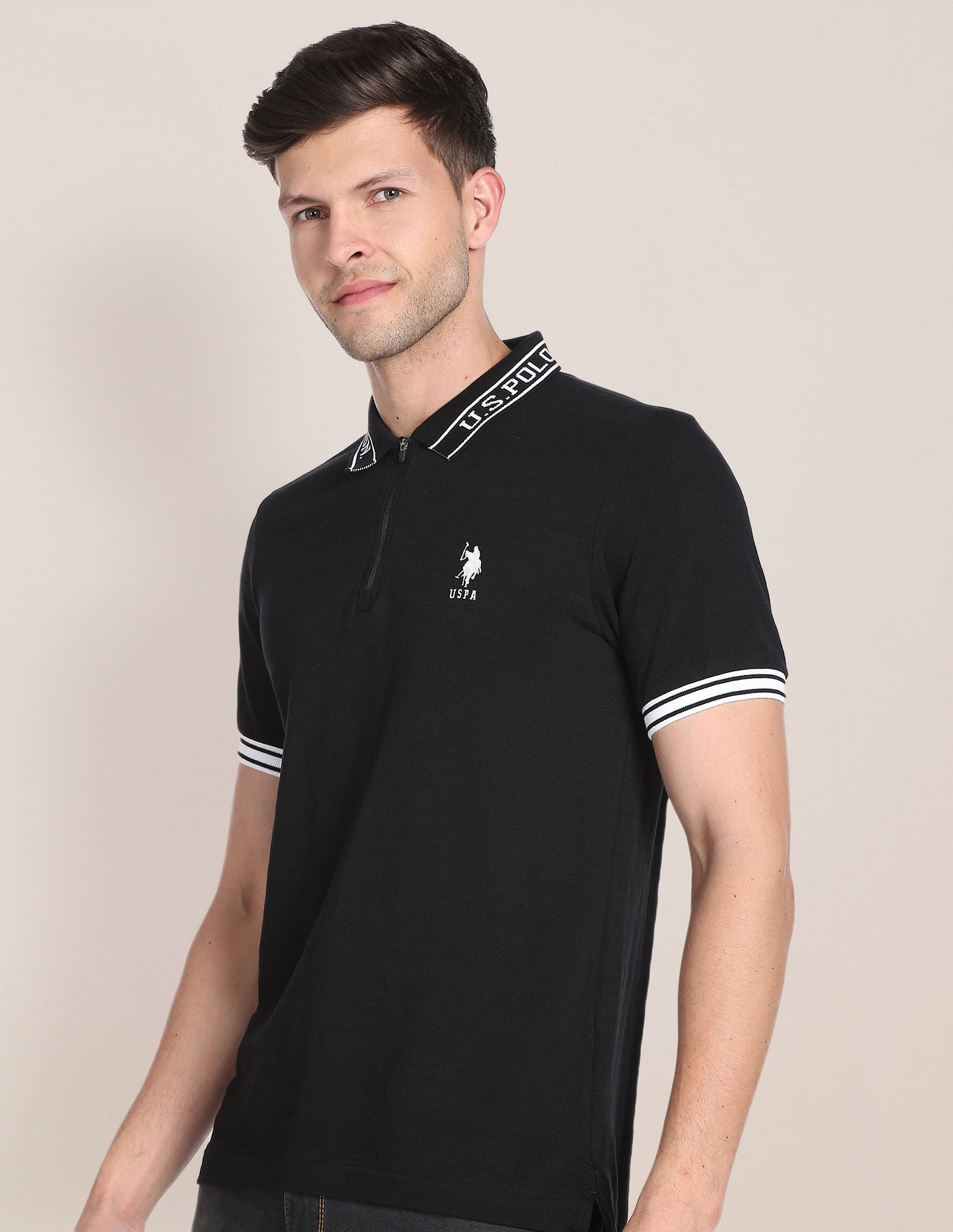 Broad Shoulders Best Mens Polo Shirts Branded Collar Jacquard Polo