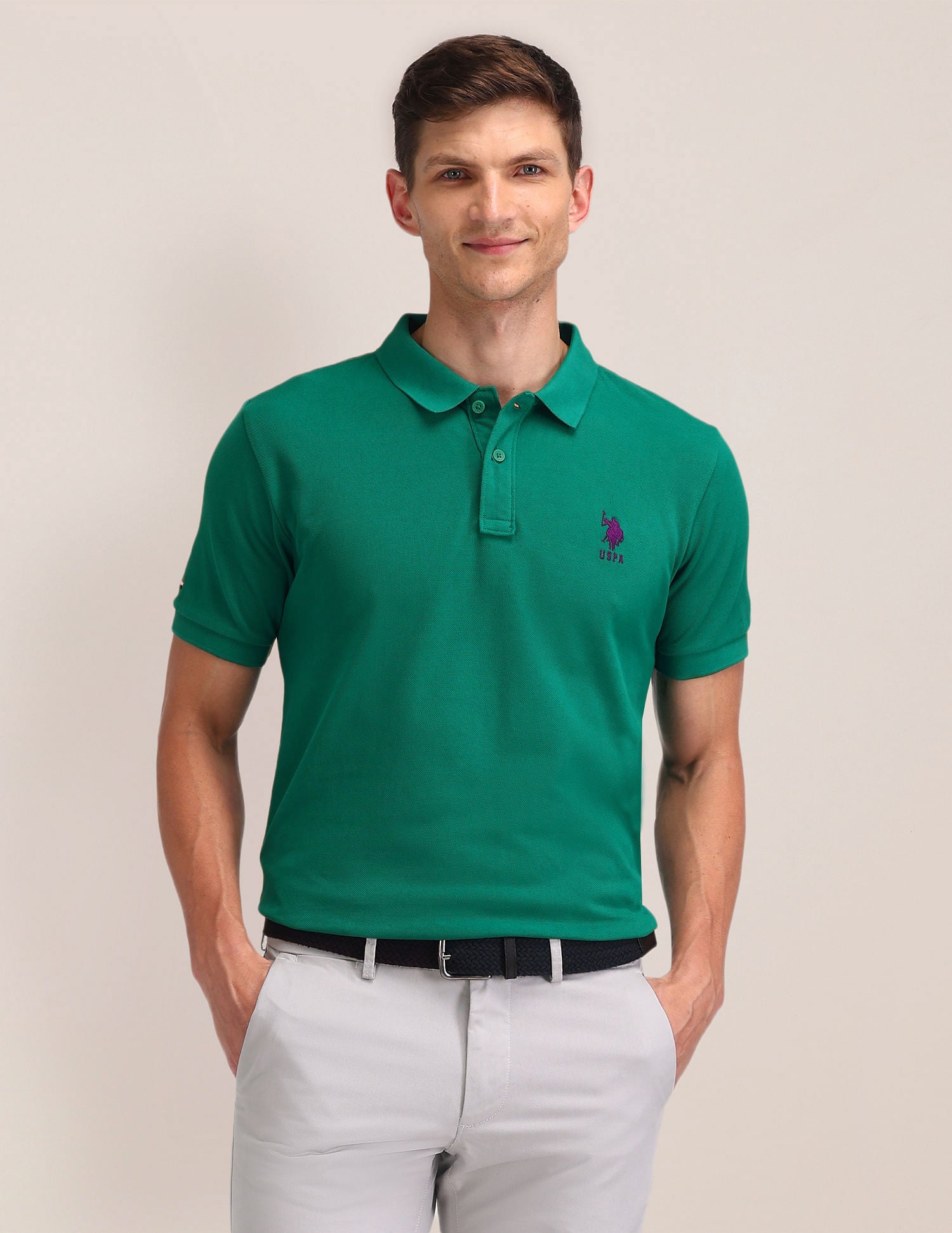 Pure Cotton Solid Slim Fit Polo Shirt