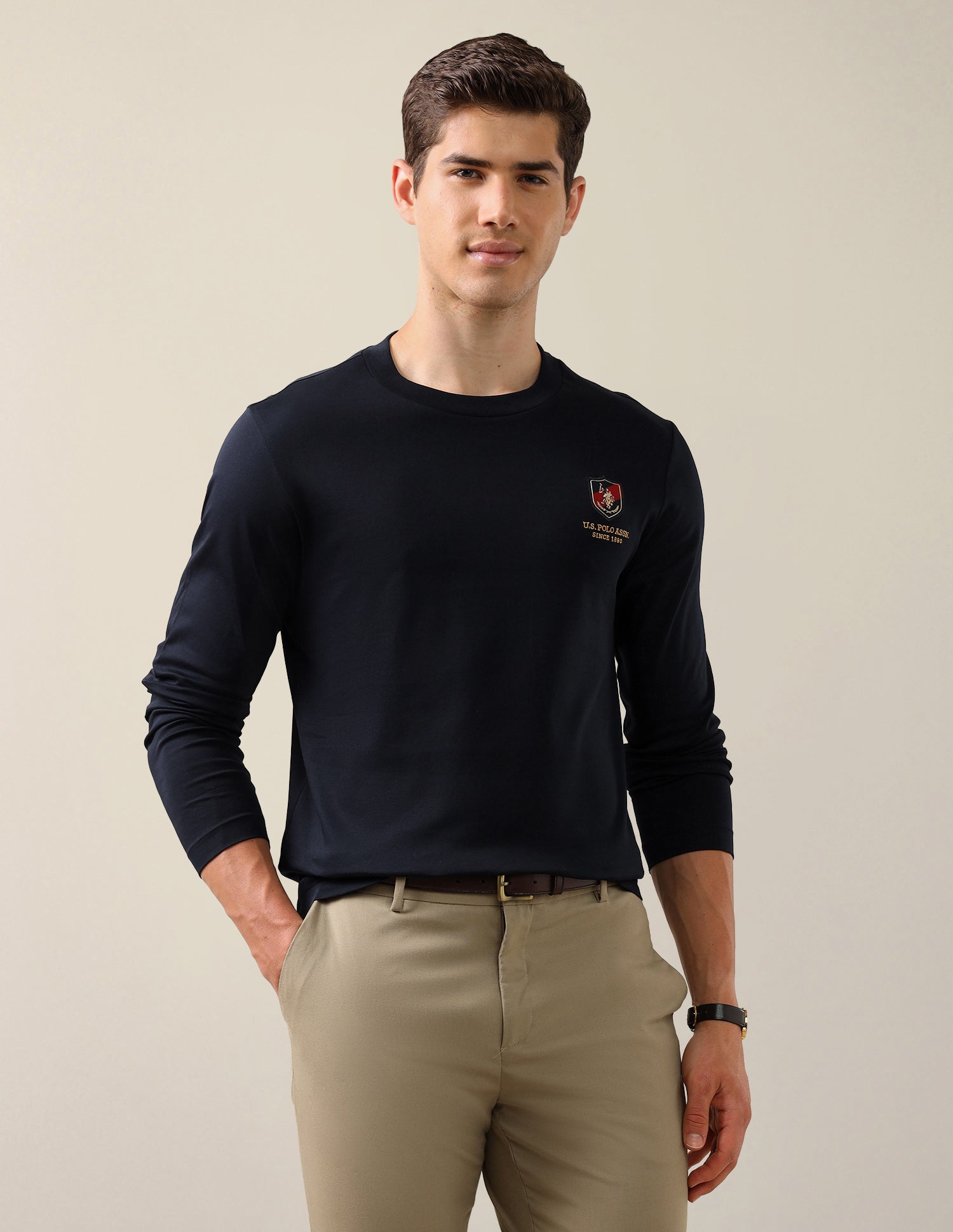 Solid Slim Fit T-Shirt Navy - U.S. Polo Assn. India | Large