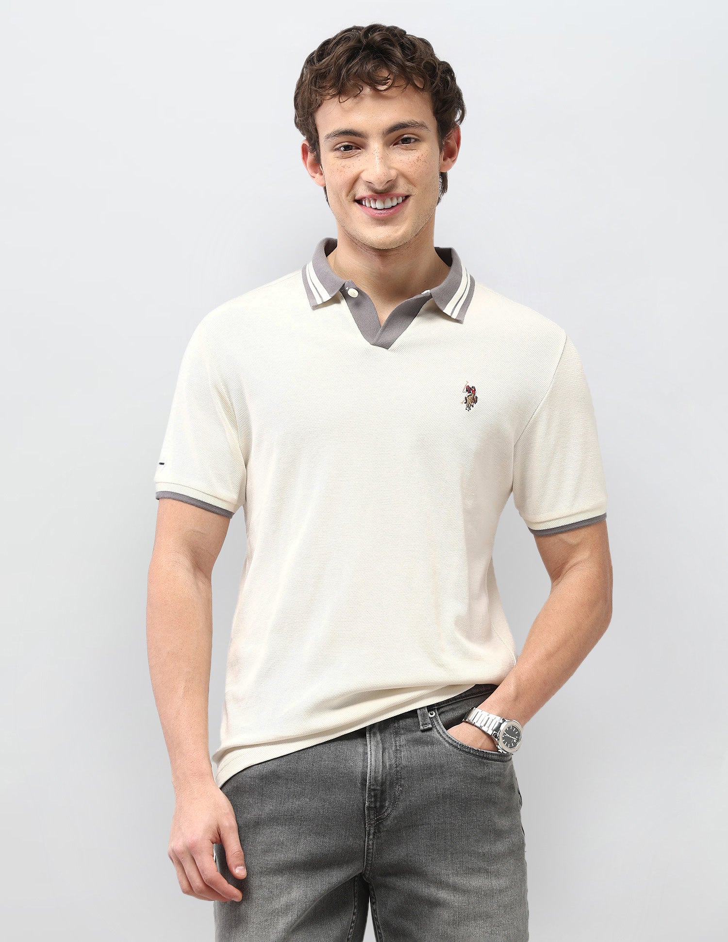 Textured Motel On The Coast Polo Shirt