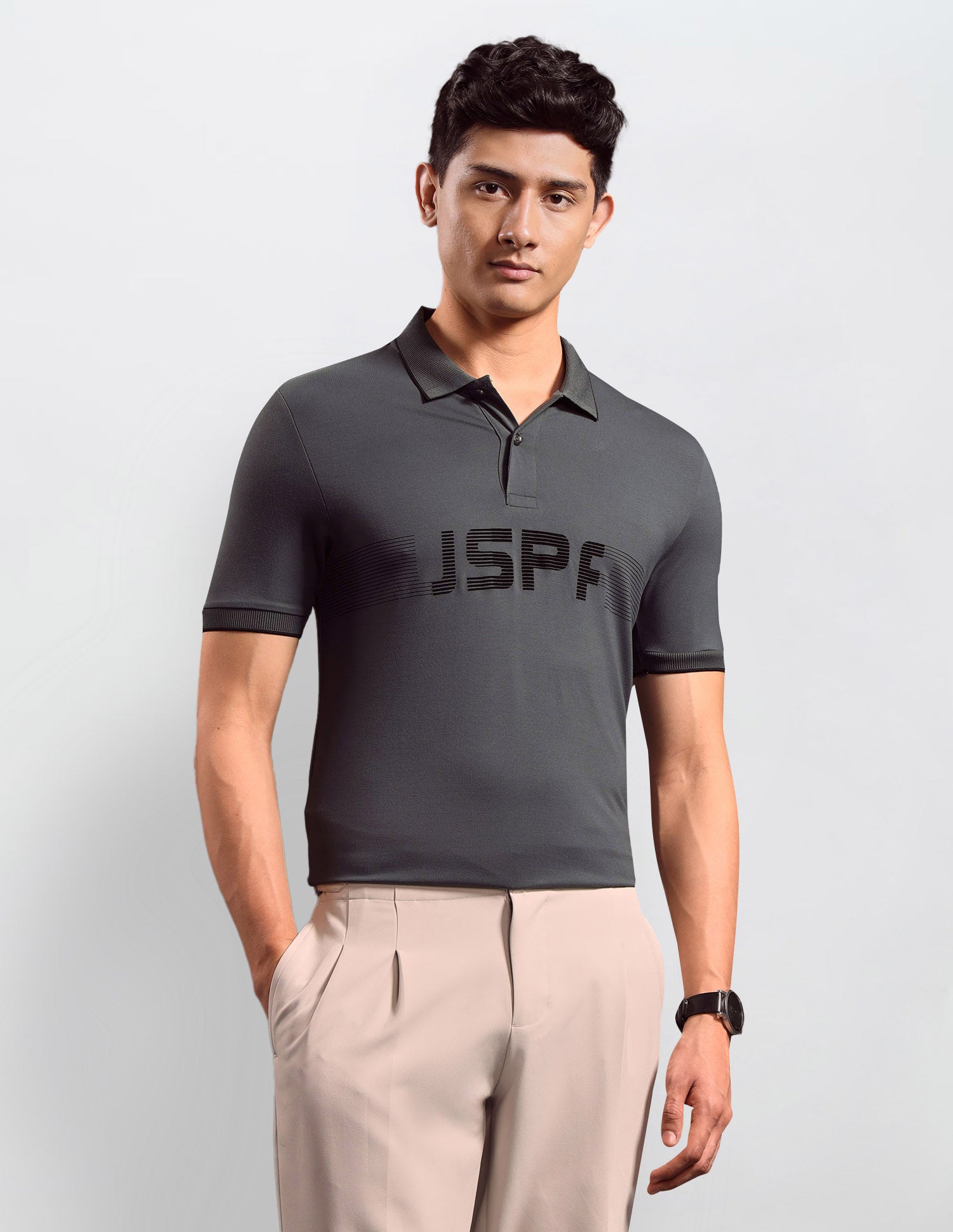 Brand Printed Muscle Fit Polo shirt