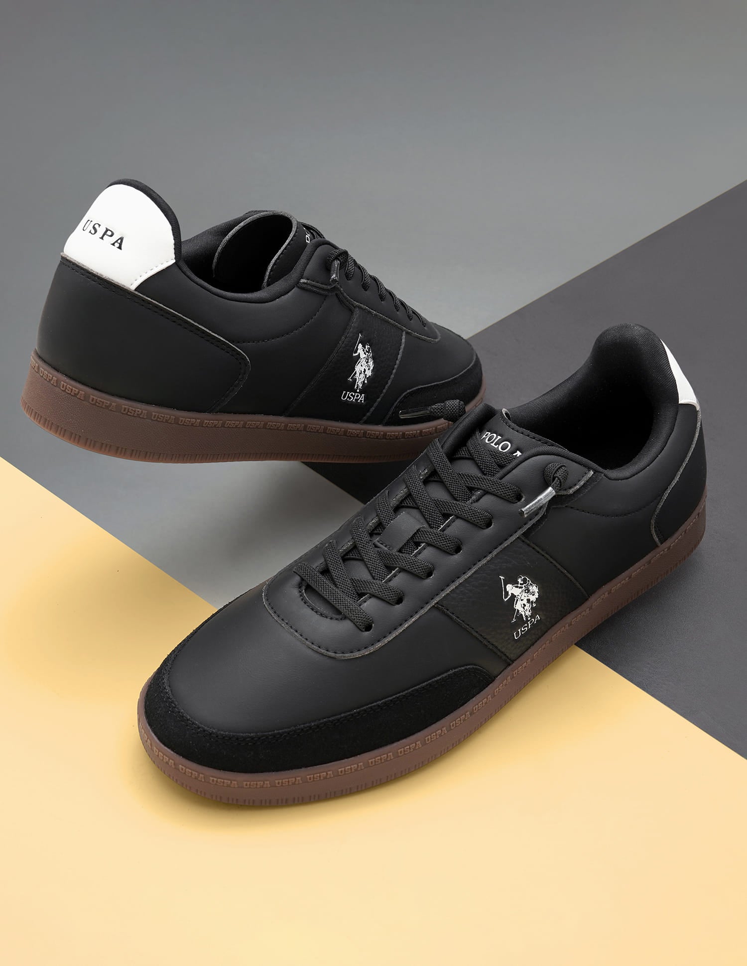 Men Milton Solid Sneakers Black - U.S. Polo Assn. India | Large