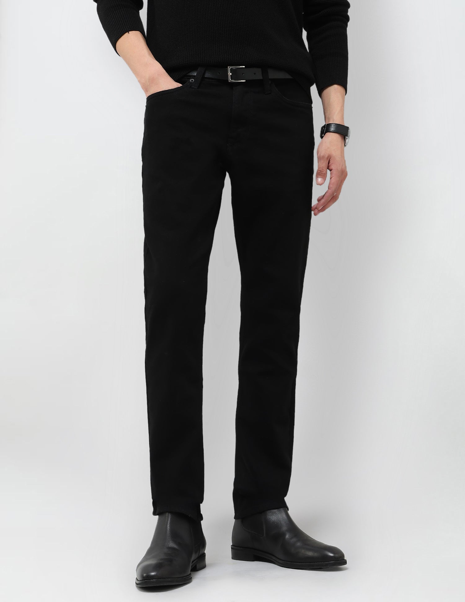 Brandon Slim Tapered Fit Black Jeans