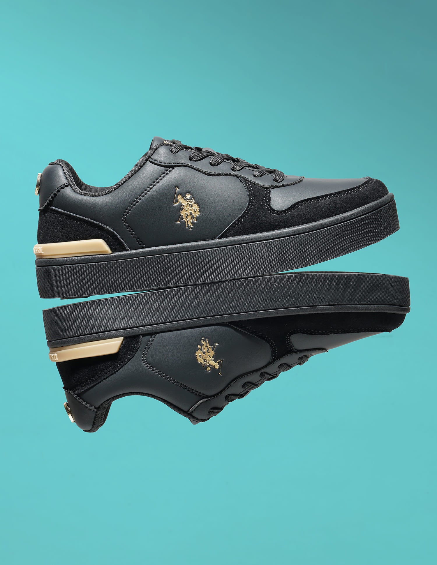 Women Ingrid 2.0 Colour Blocked Sneakers Black - U.S. Polo Assn. India | Large