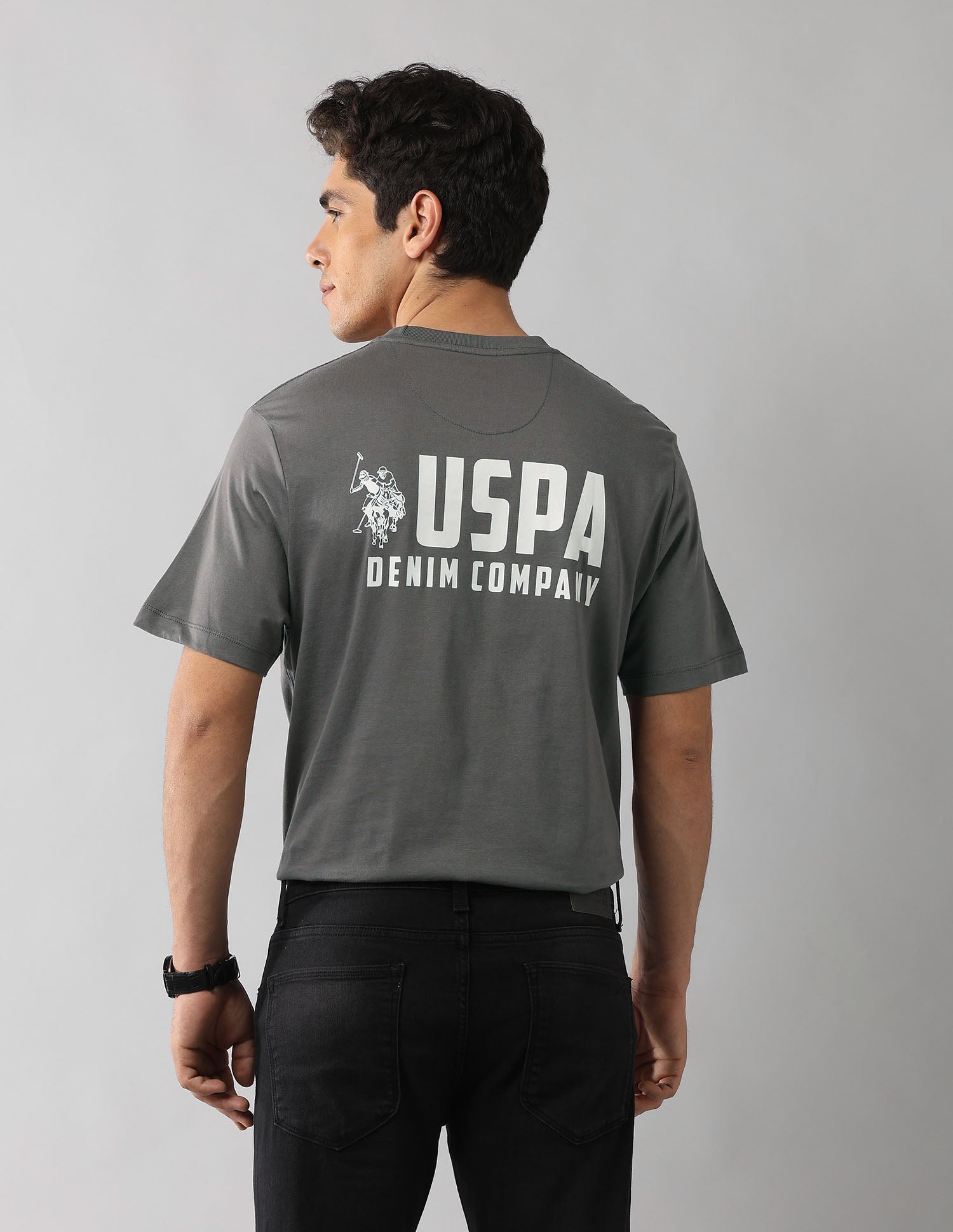 Muscle Fit Americana T-Shirt Dark Grey - U.S. Polo Assn. India | Large