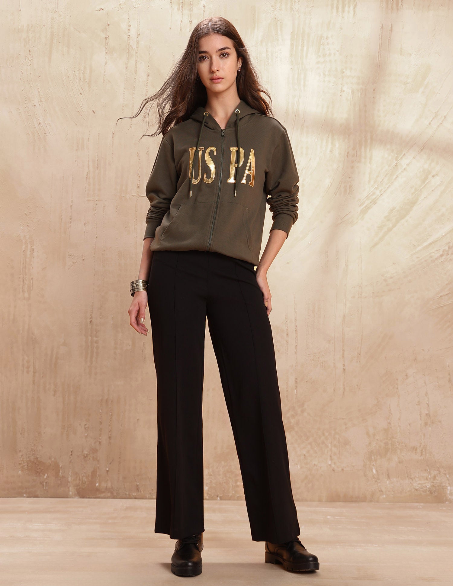 High Rise Straight Fit Trousers