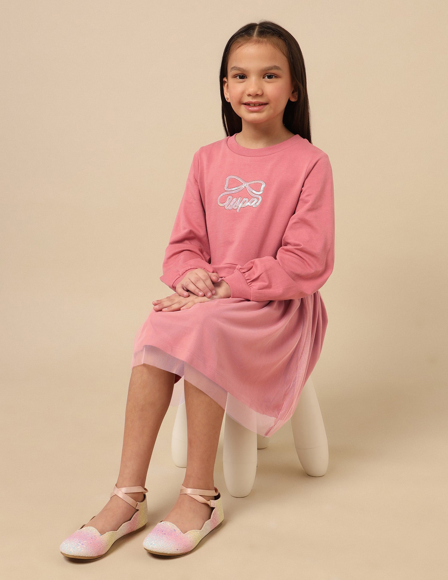 Girls Brand Embellished A-Line Dress